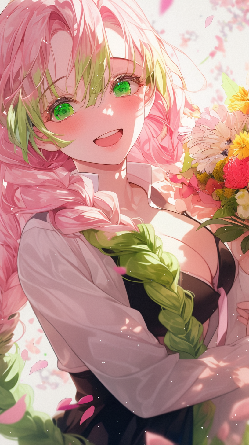 fond d'écran Mitsuri Kanroji android 4k gratuit