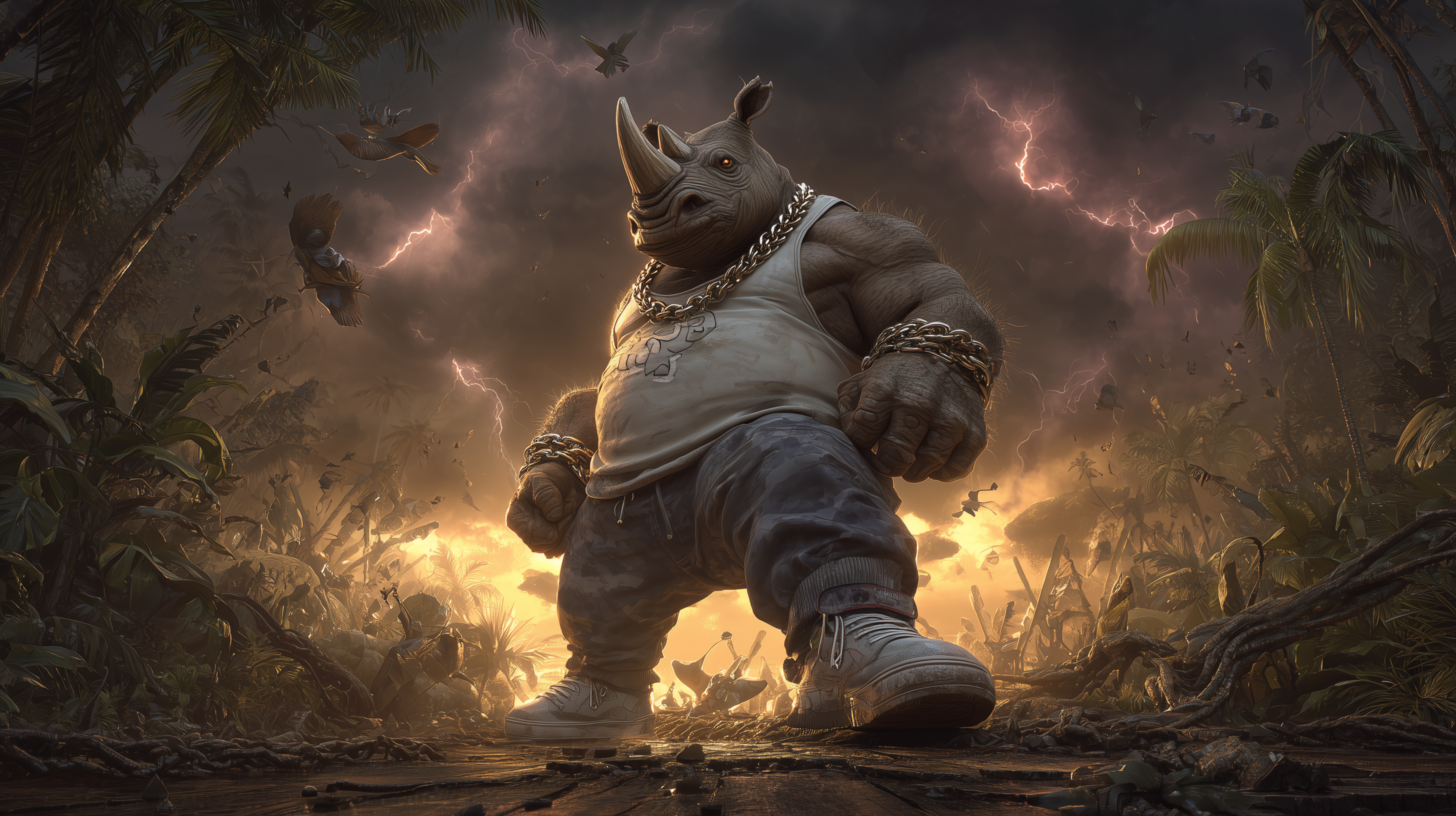 fond d'écran Rhinoceros ultrawide 2560x1080 téléchargement gratuit