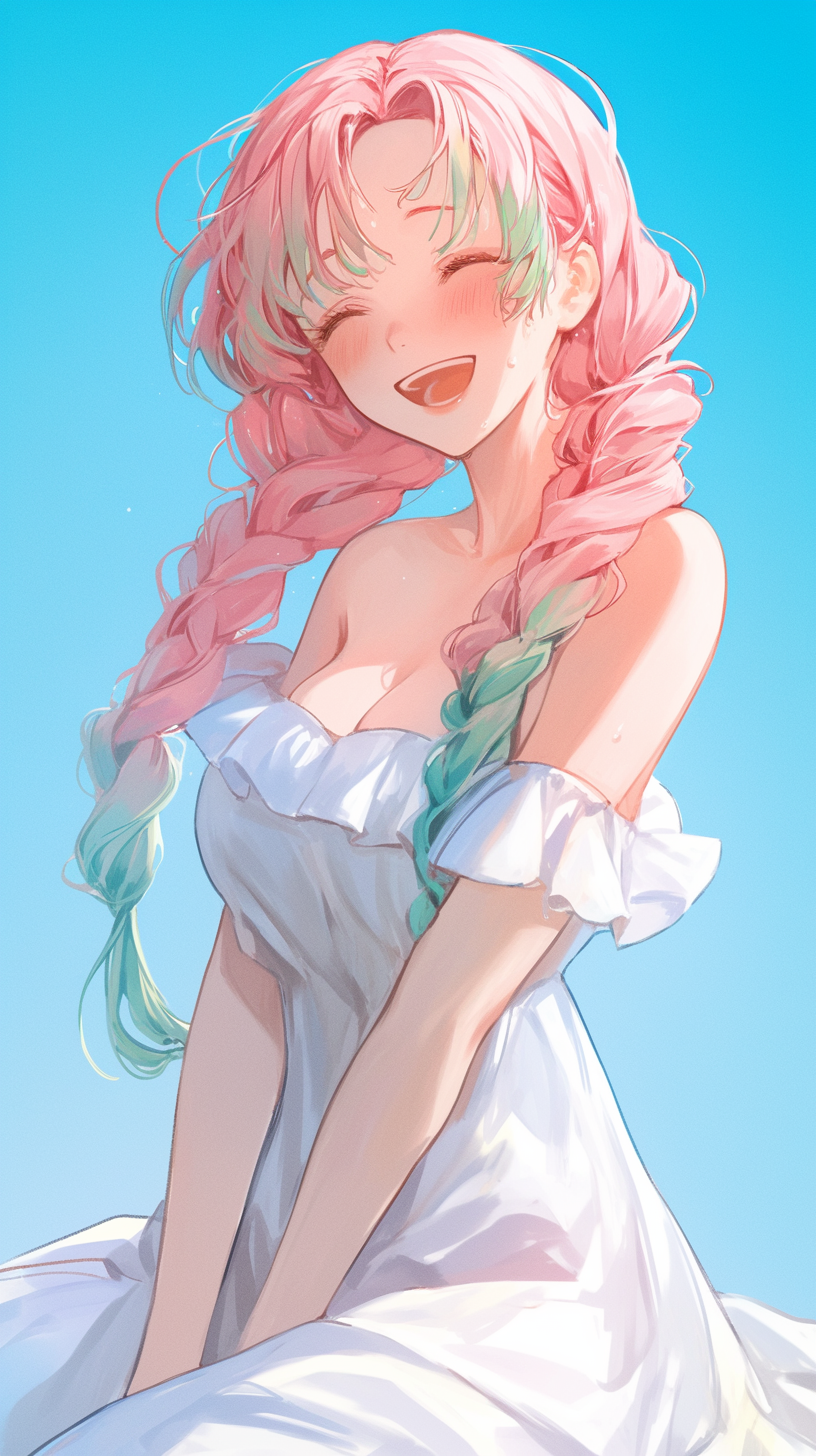 fond d'écran Mitsuri Kanroji iphone 8 télécharger gratuit