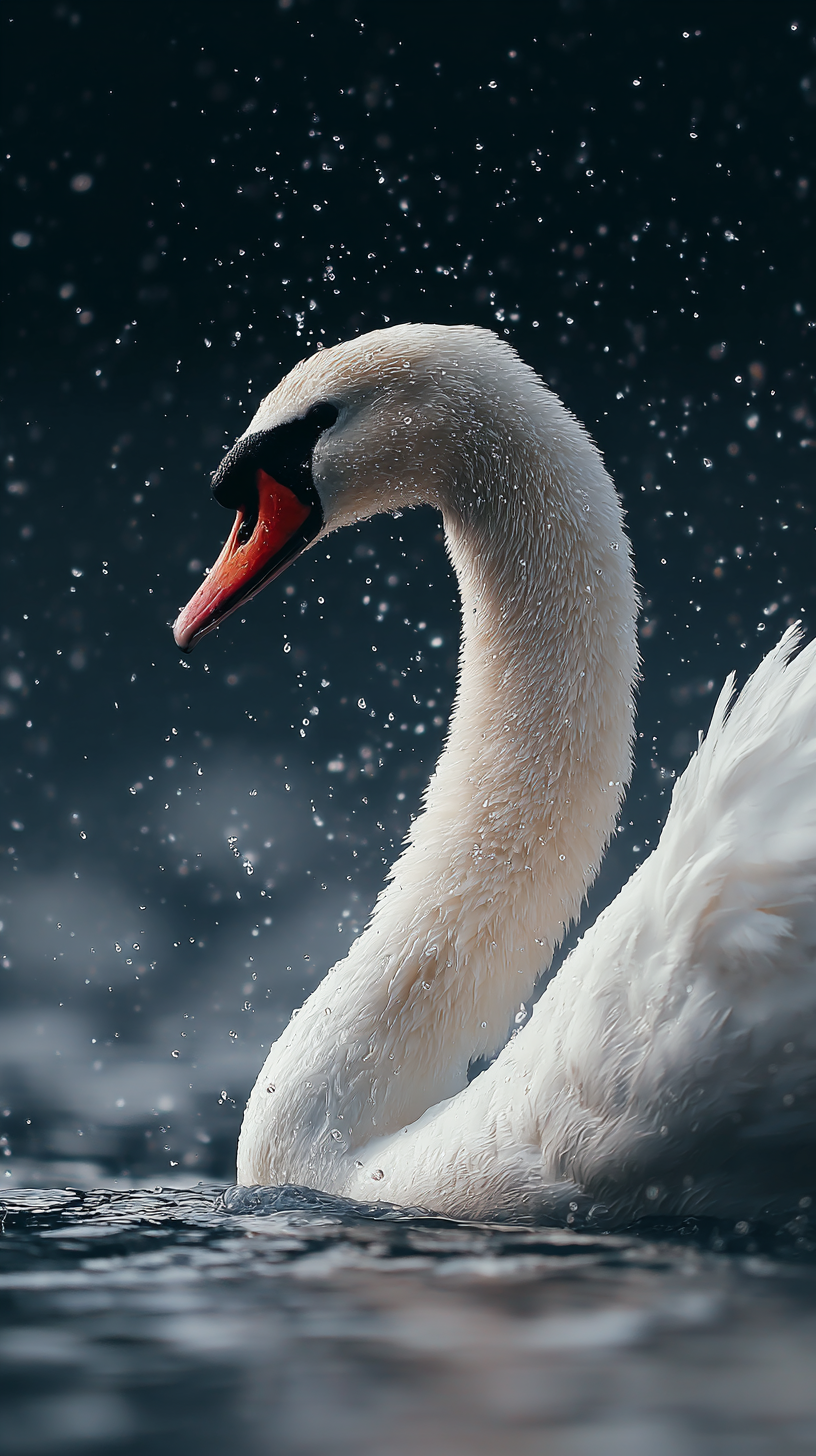 fond d'écran Cygne iphone 15 pro max 4k télécharger gratuit