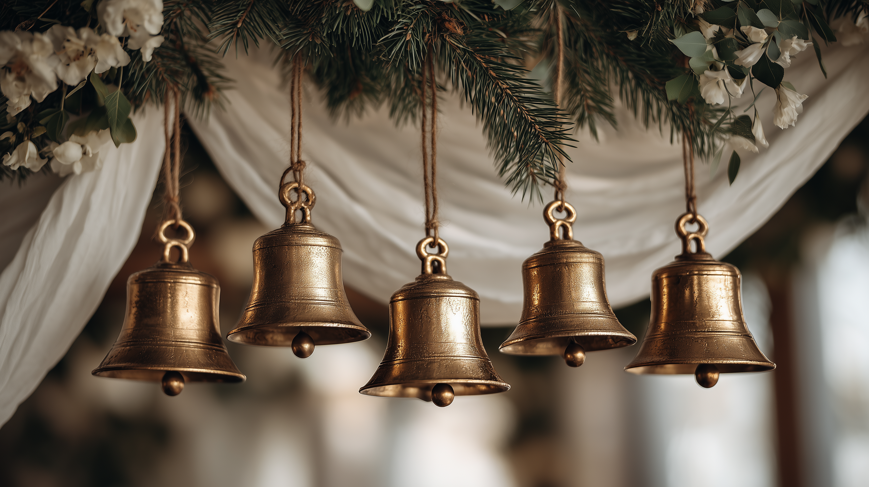 fond d'écran Cloches de Noël hp 4k téléchargement gratuit