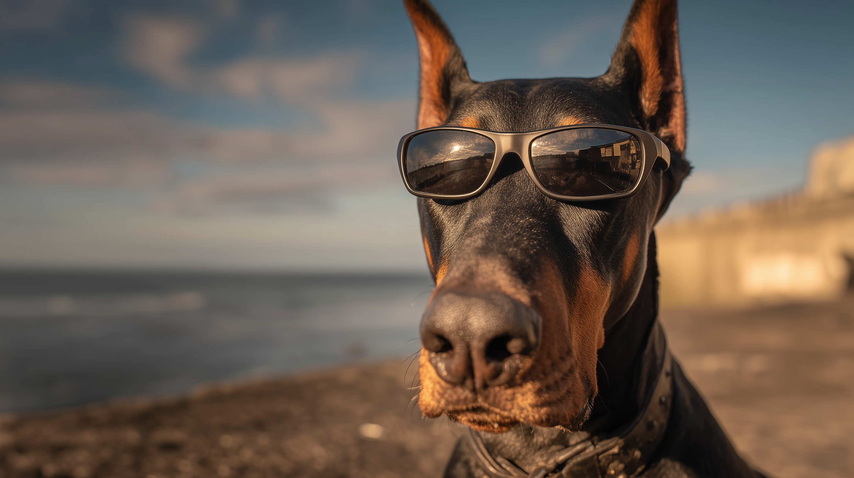 fond d'écran Doberman 3840 x 1080 téléchargement gratuit