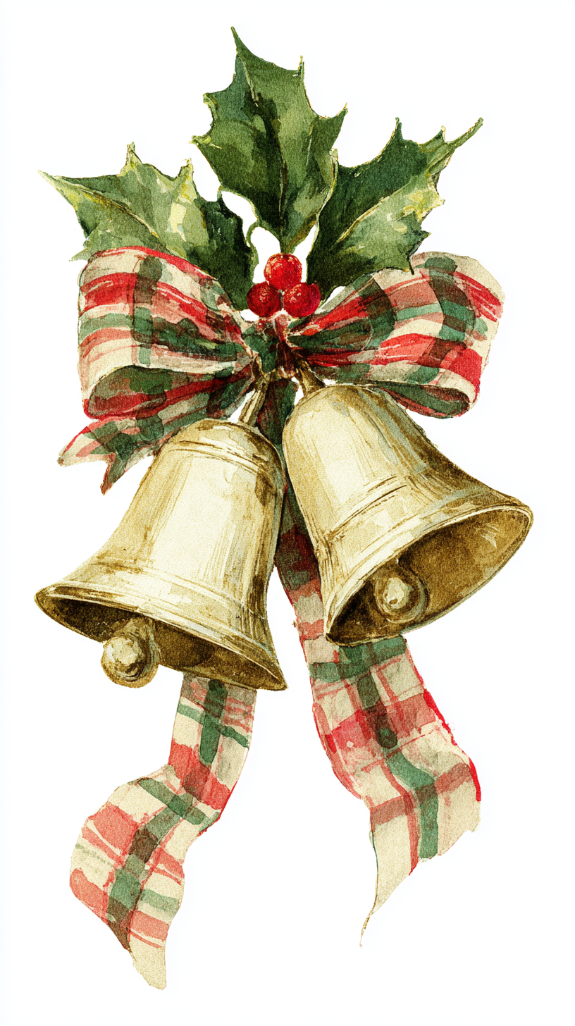 fond d'écran Cloches de Noël iphone 16 pro max gratuit