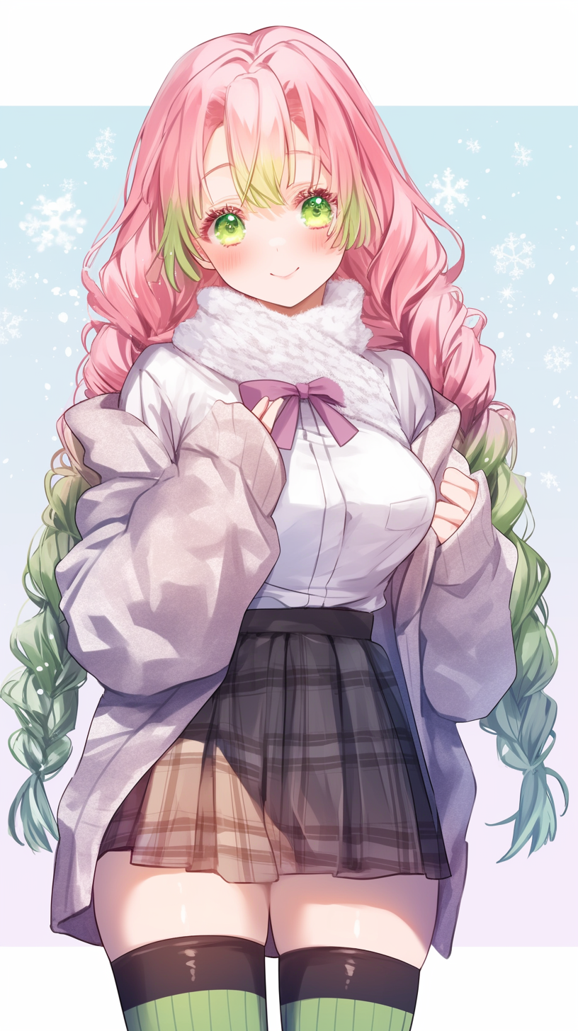 fond d'écran Mitsuri Kanroji téléphone 4k gratuit