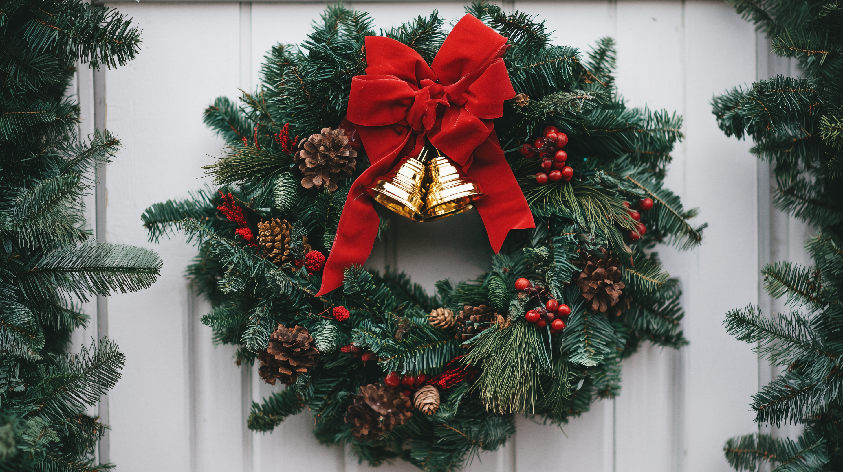 fond d'écran Cloches de Noël 4k windows 11 téléchargement gratuit