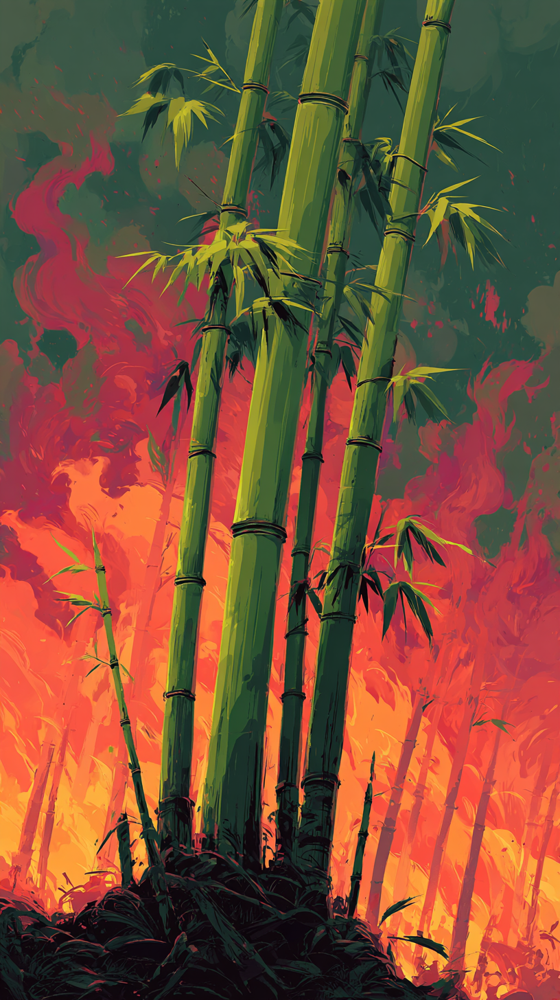 iphone fond d'écran bambou kawaii télécharger gratuit