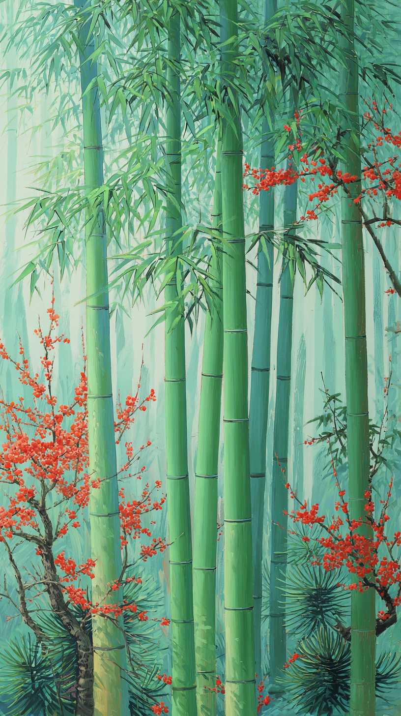 fond d'écran bambou iphone 13 gratuit