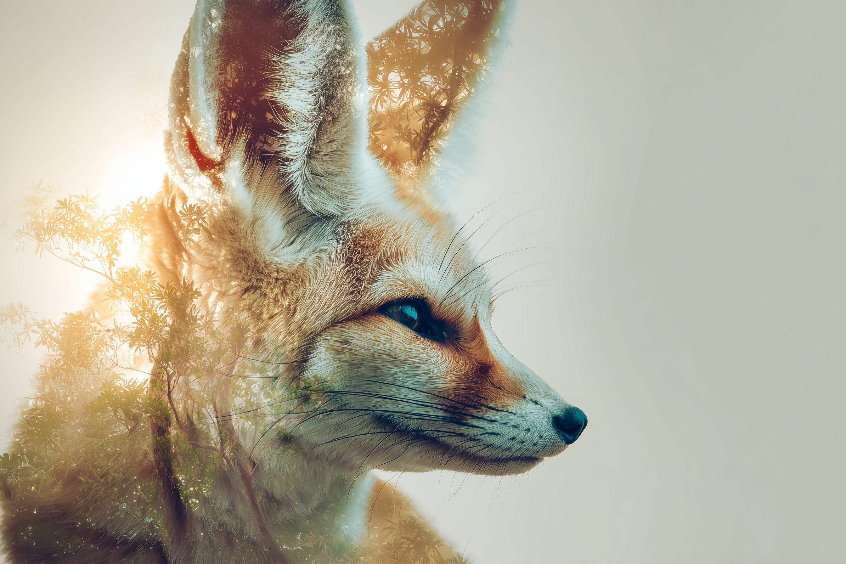 fond d'écran Double exposition 16:9 4k téléchargement gratuit