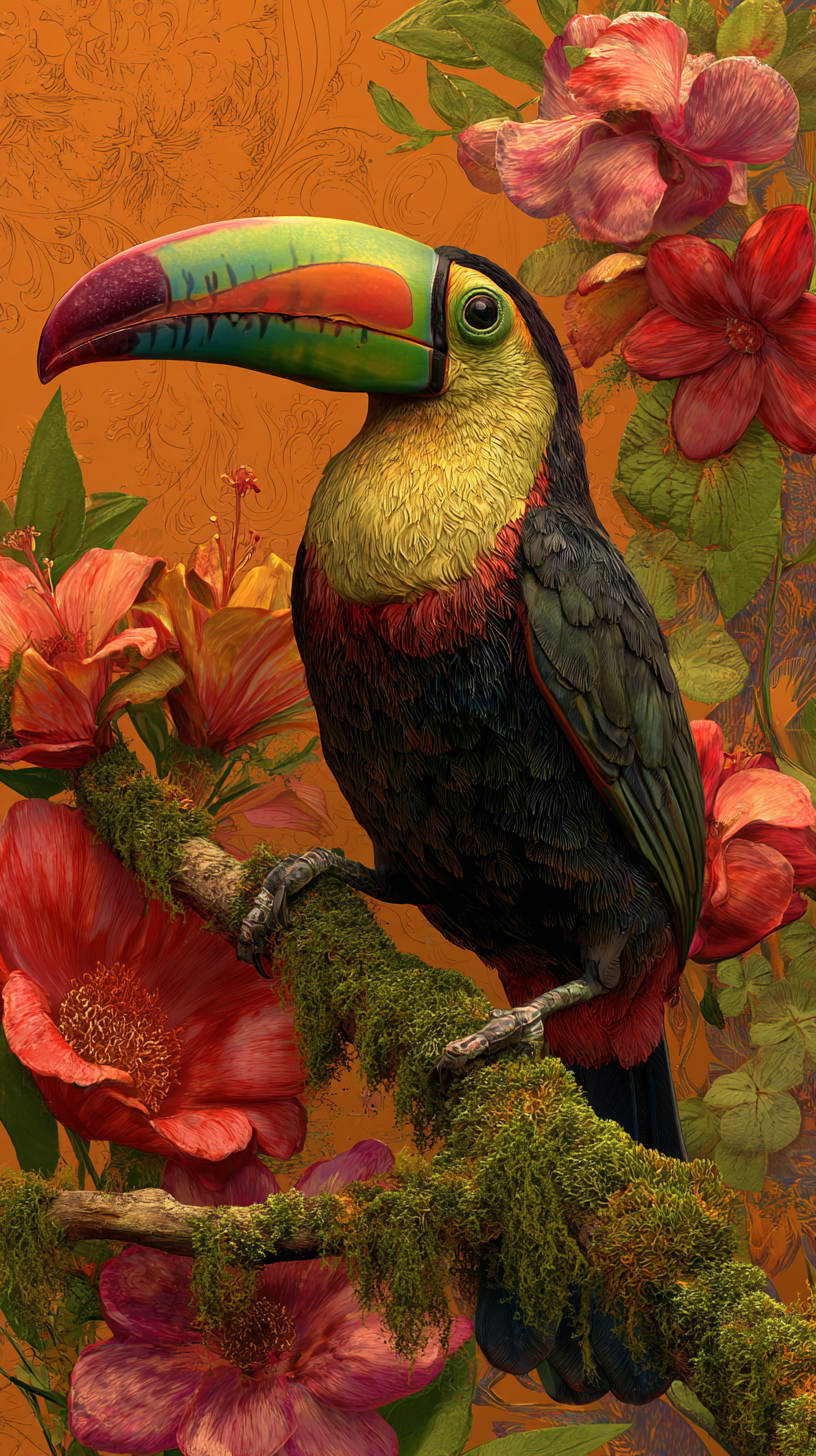 fond d'écran Toucan iphone 15 4k télécharger gratuit