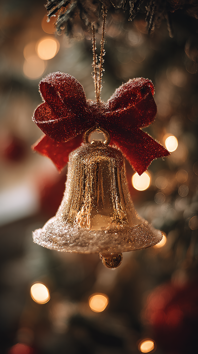 fond d'écran Cloches de Noël iphone 16 pro max télécharger gratuit