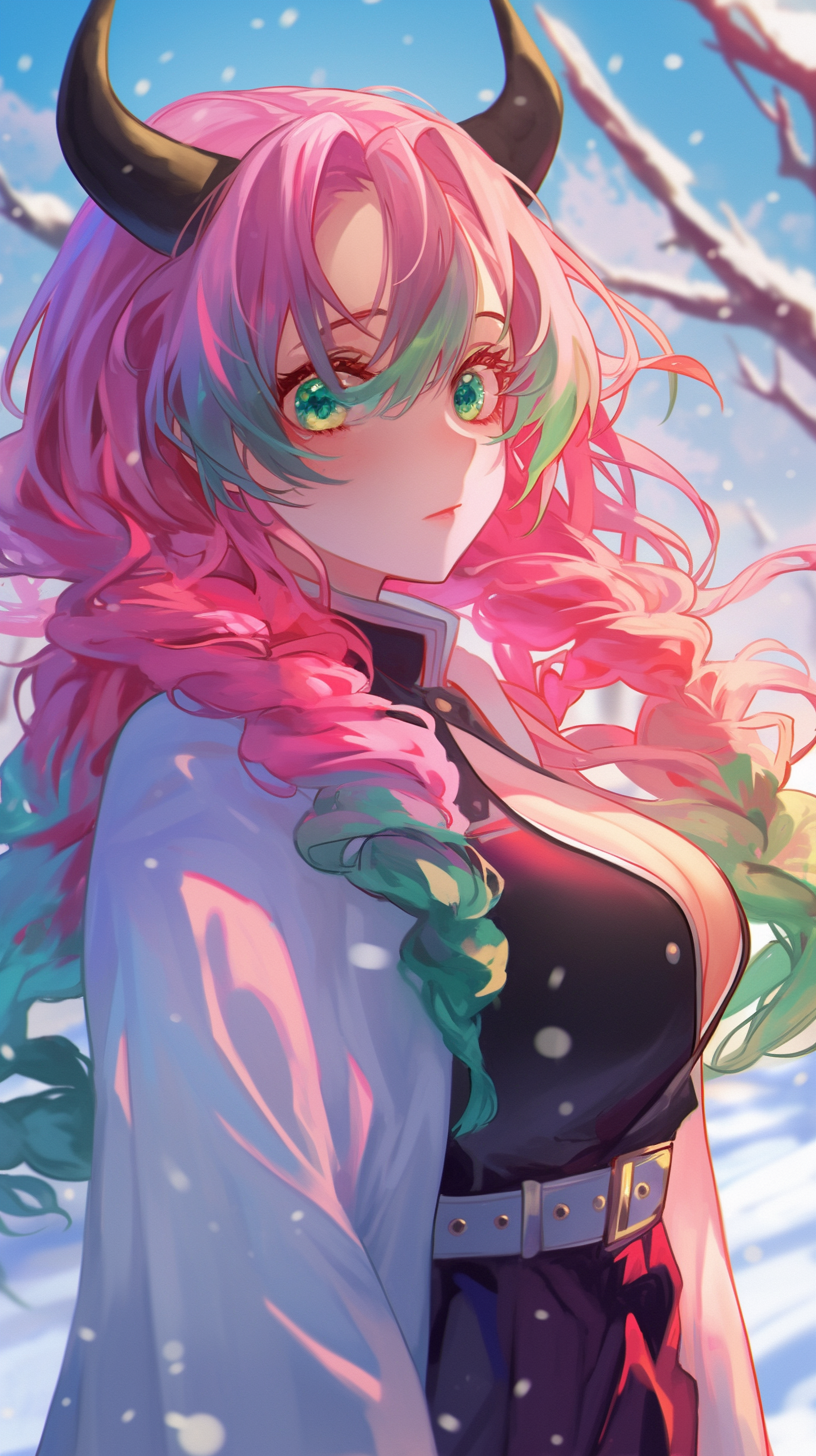 iphone fond d'écran Mitsuri Kanroji kawaii gratuit