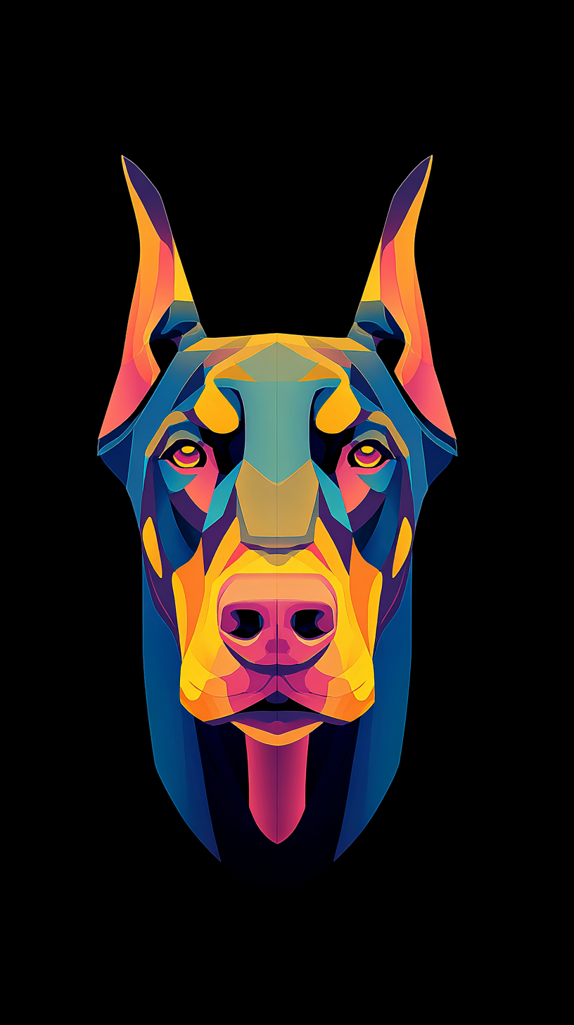 fond d'écran Doberman iphone 15 pro max 4k télécharger gratuit