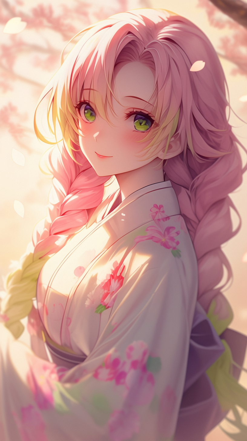 fond d'écran Mitsuri Kanroji iphone 15 gratuit