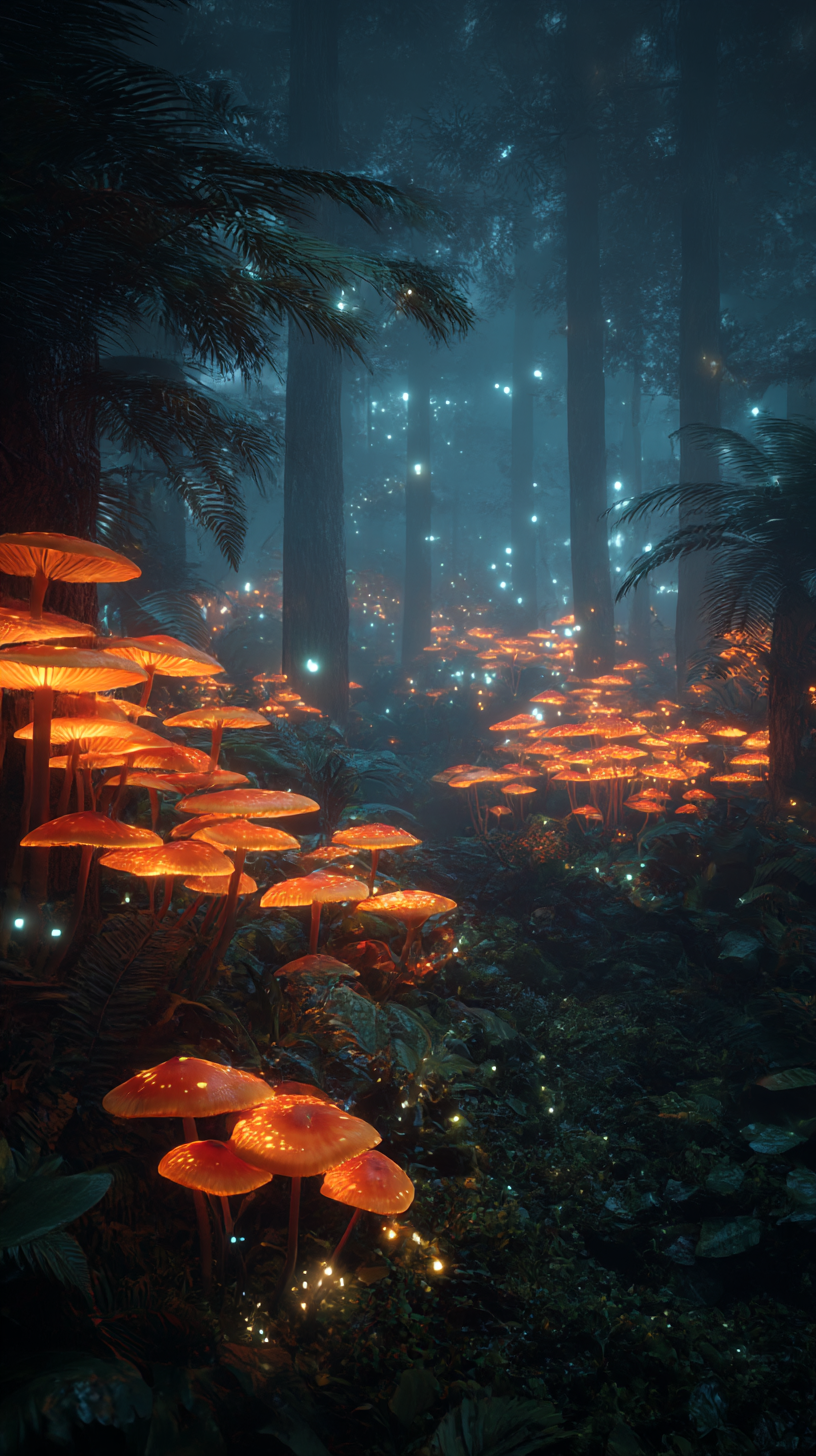 fond d'écran Champignon iphone 15 pro télécharger gratuit