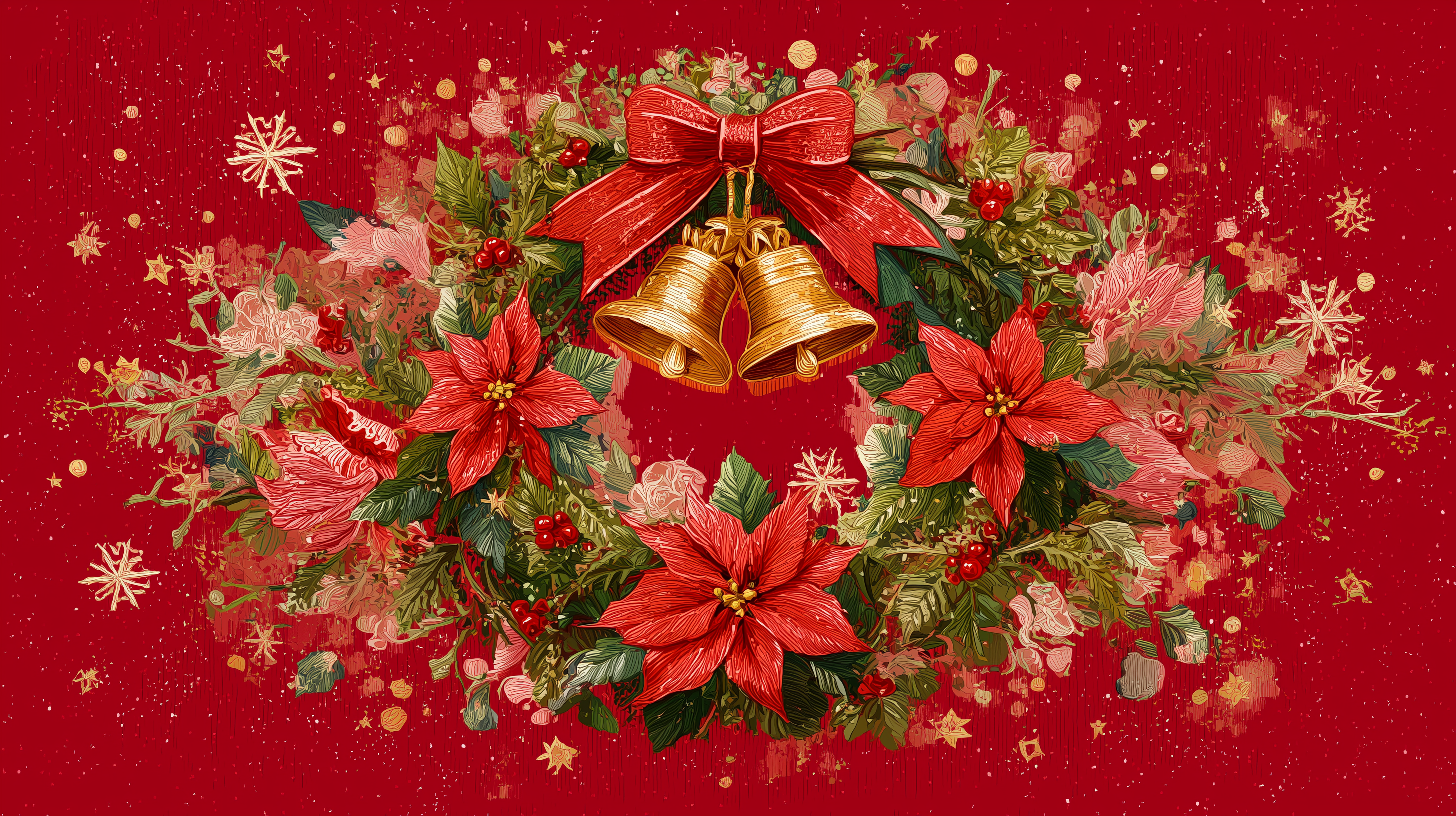 fond d'écran Cloches de Noël haute résolution téléchargement gratuit