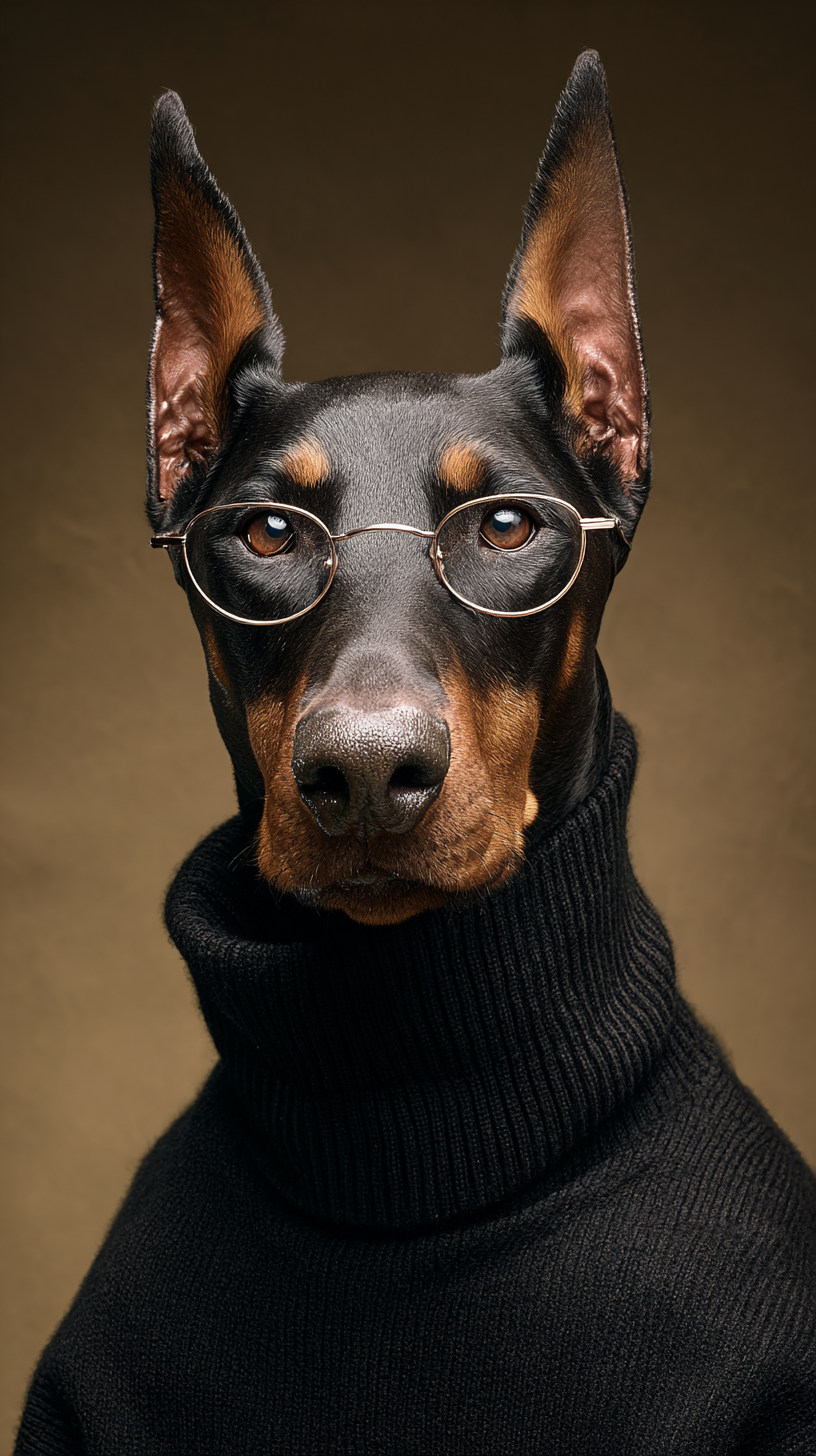 fond d'écran Doberman iphone 15 pro max 4k télécharger gratuit