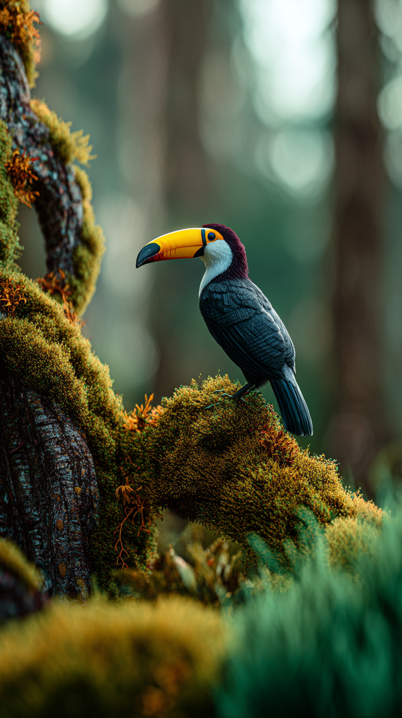 fond d'écran Toucan iphone 15 pro max 4k télécharger gratuit