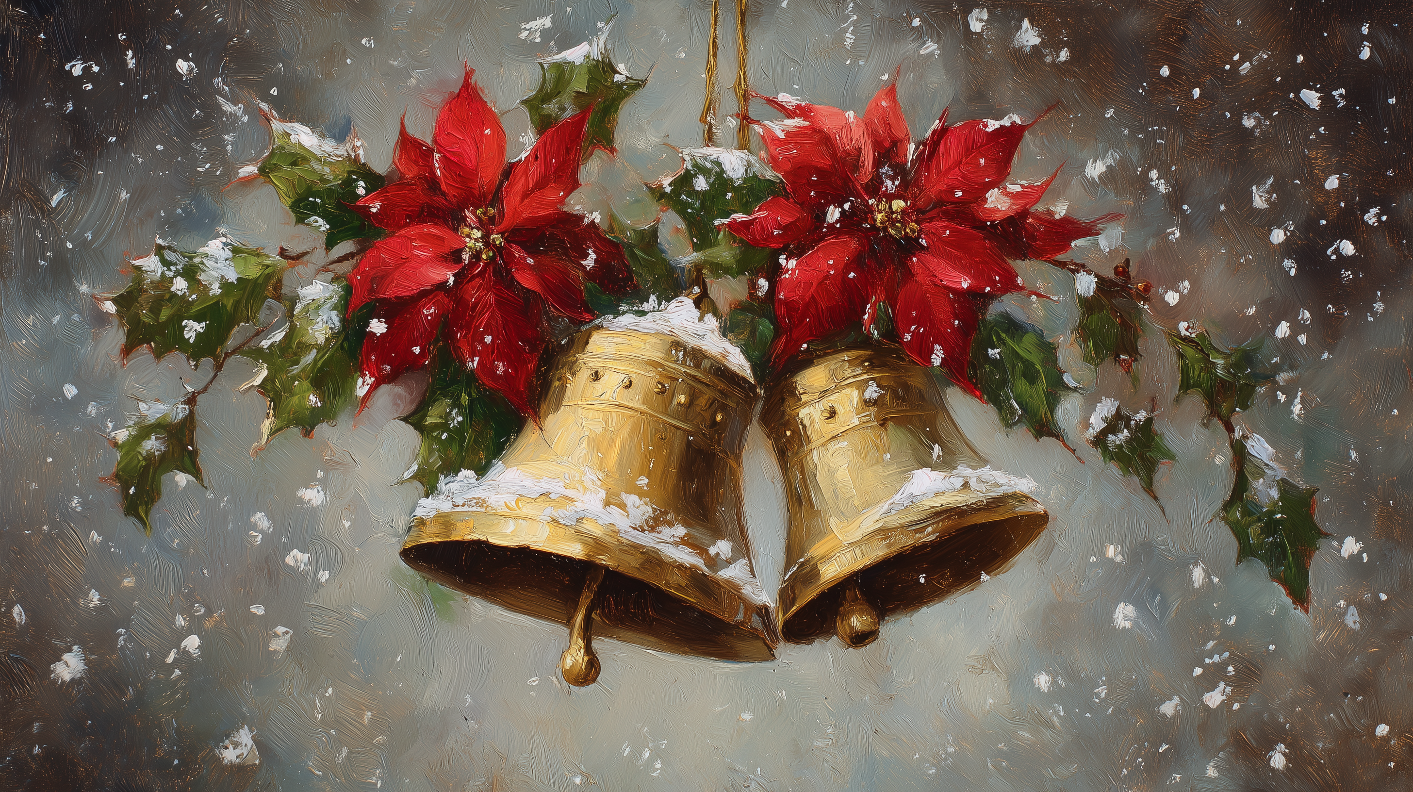 fond d'écran Cloches de Noël pc windows 11 téléchargement gratuit