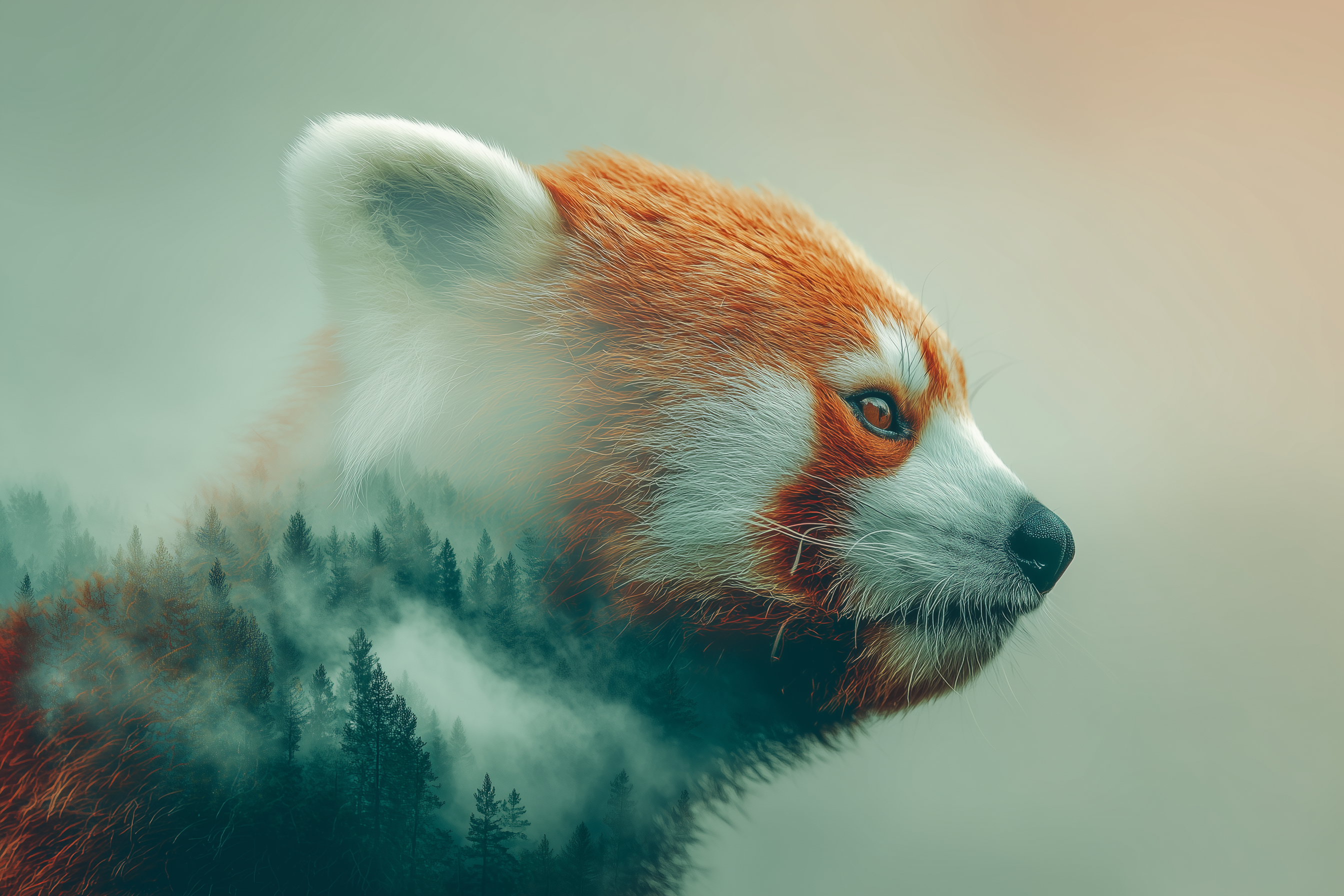 fond d'écran Double exposition 3840 x 1080 téléchargement gratuit