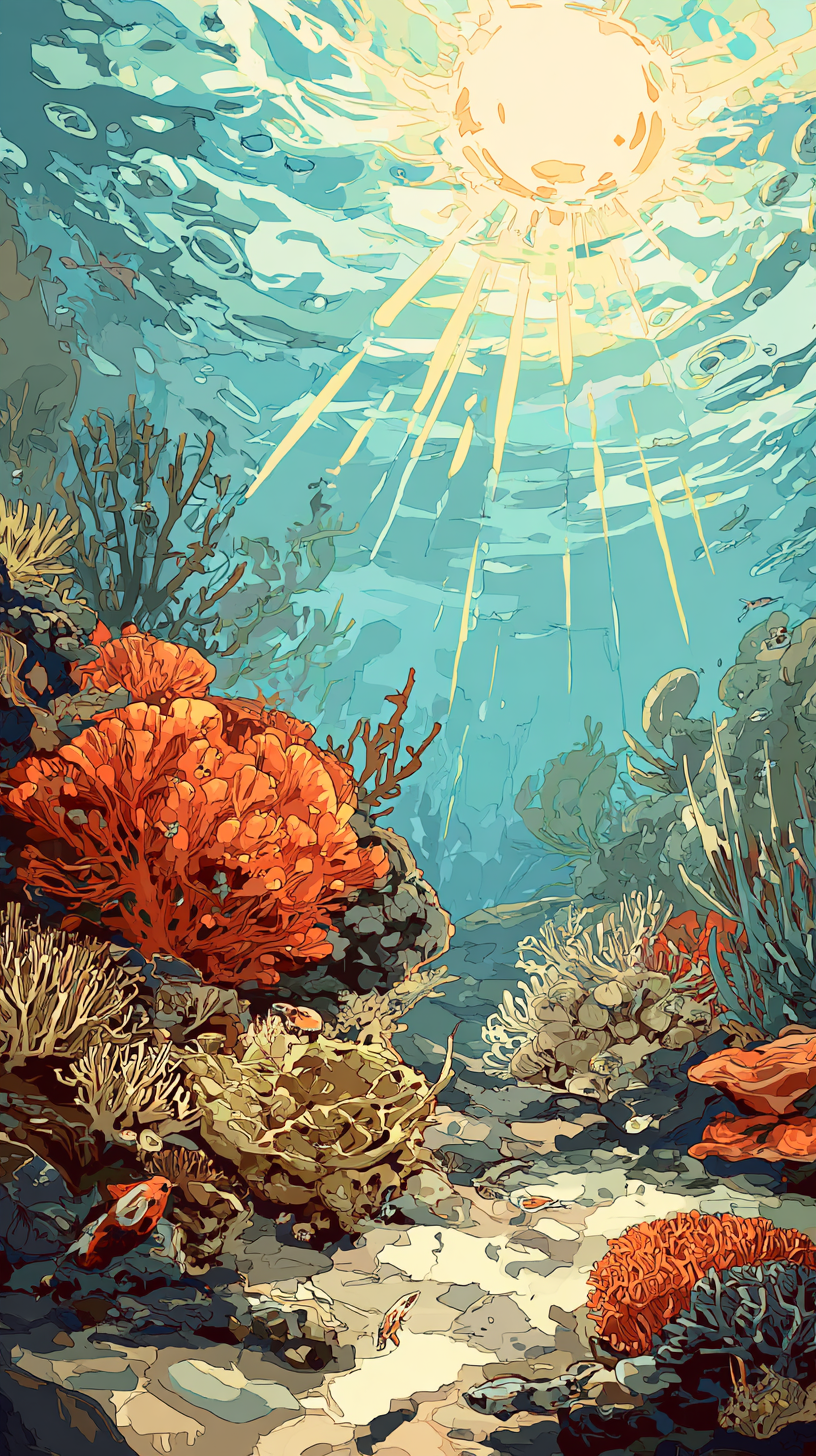 fond d'écran recif corail téléphone Realme gratuit