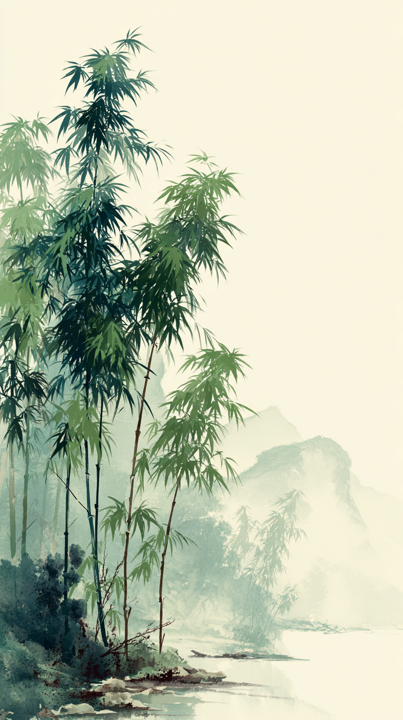 fond d'écran bambou iphone 15 pro télécharger gratuit