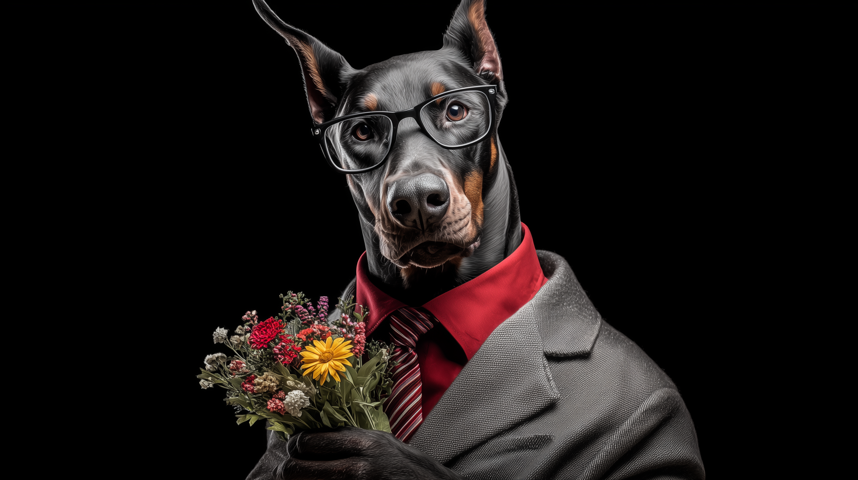 fond d'écran Doberman 1920x768 téléchargement gratuit