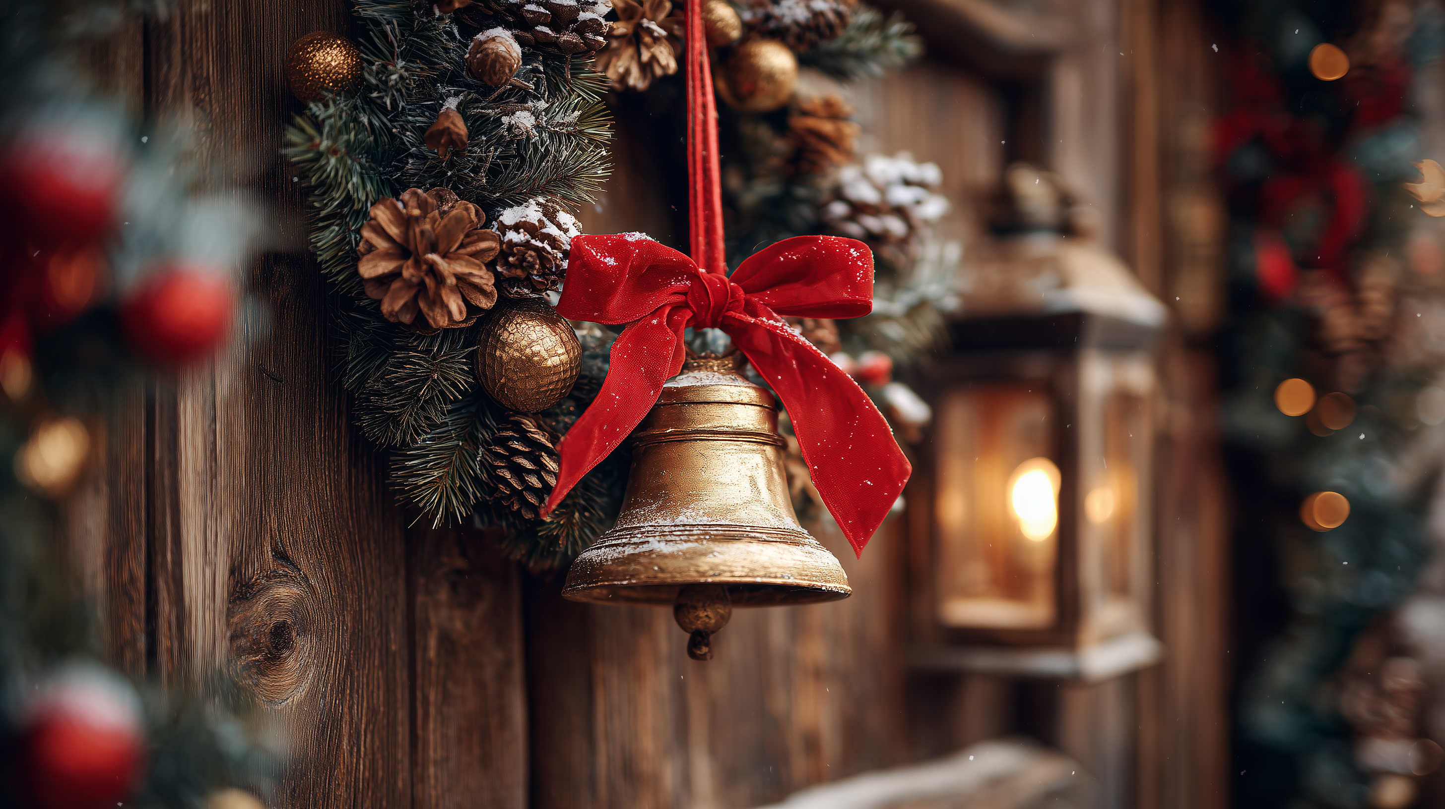 fond d'écran Cloches de Noël windows 10 téléchargement gratuit