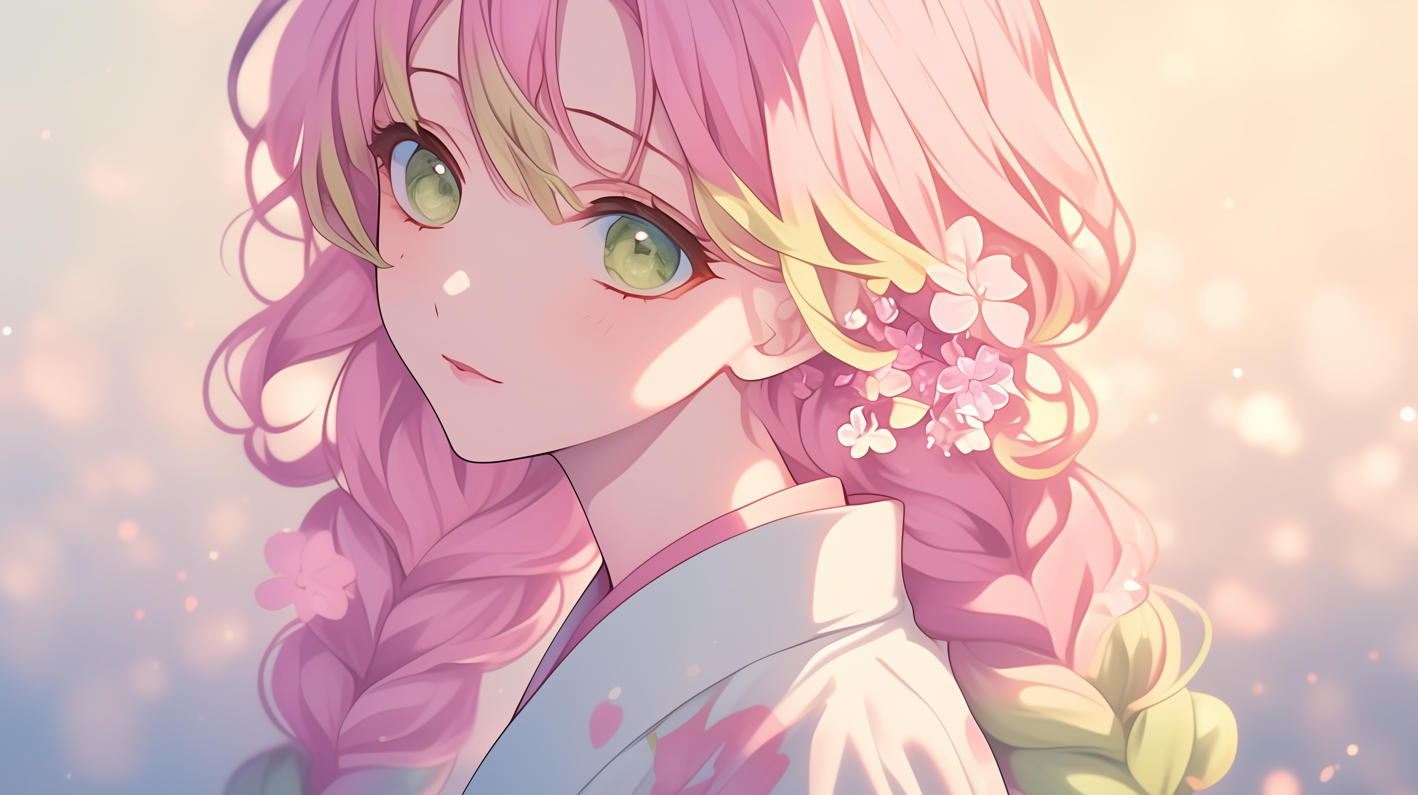 fond d'écran Mitsuri Kanroji 1920x1080 téléchargement gratuit