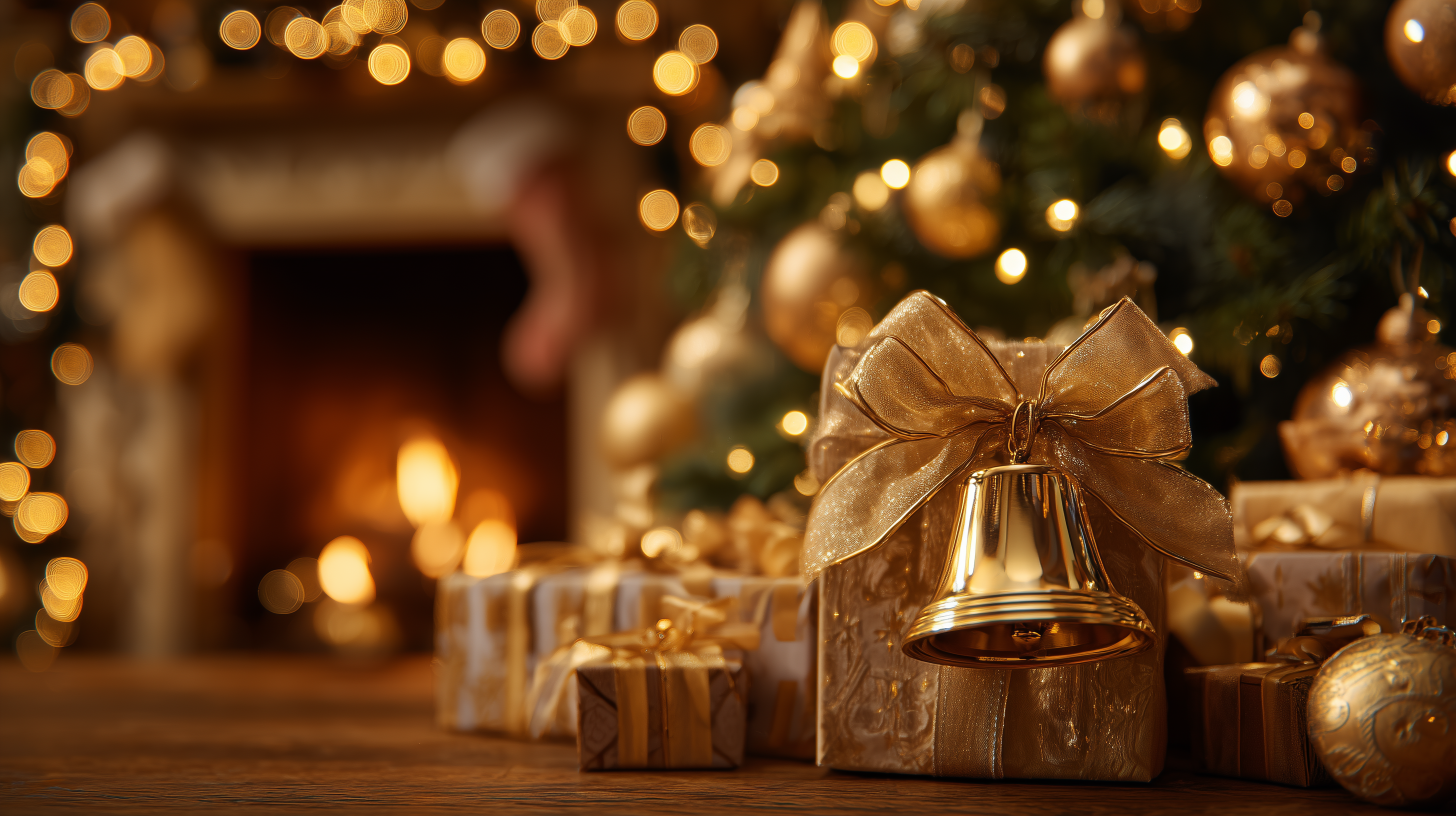 fond d'écran Cloches de Noël 2560x1440 hd téléchargement gratuit