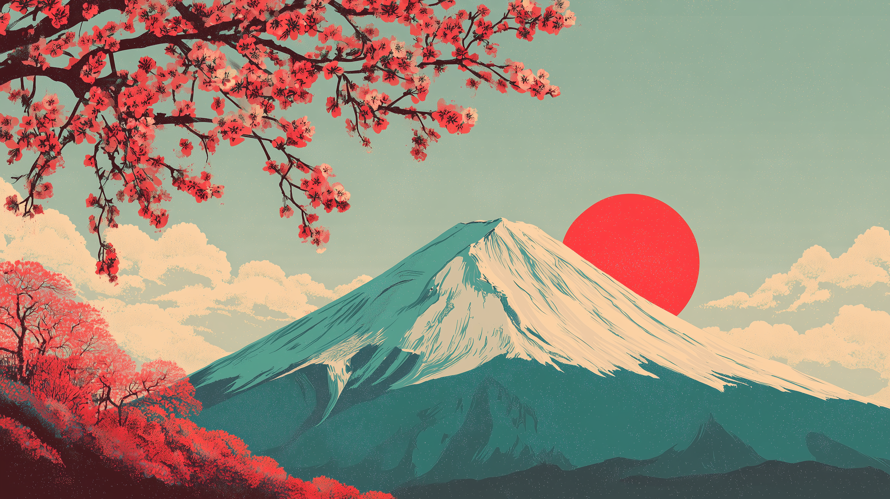 fond d'écran Mont Fuji ultrawide 3440x1440 téléchargement gratuit