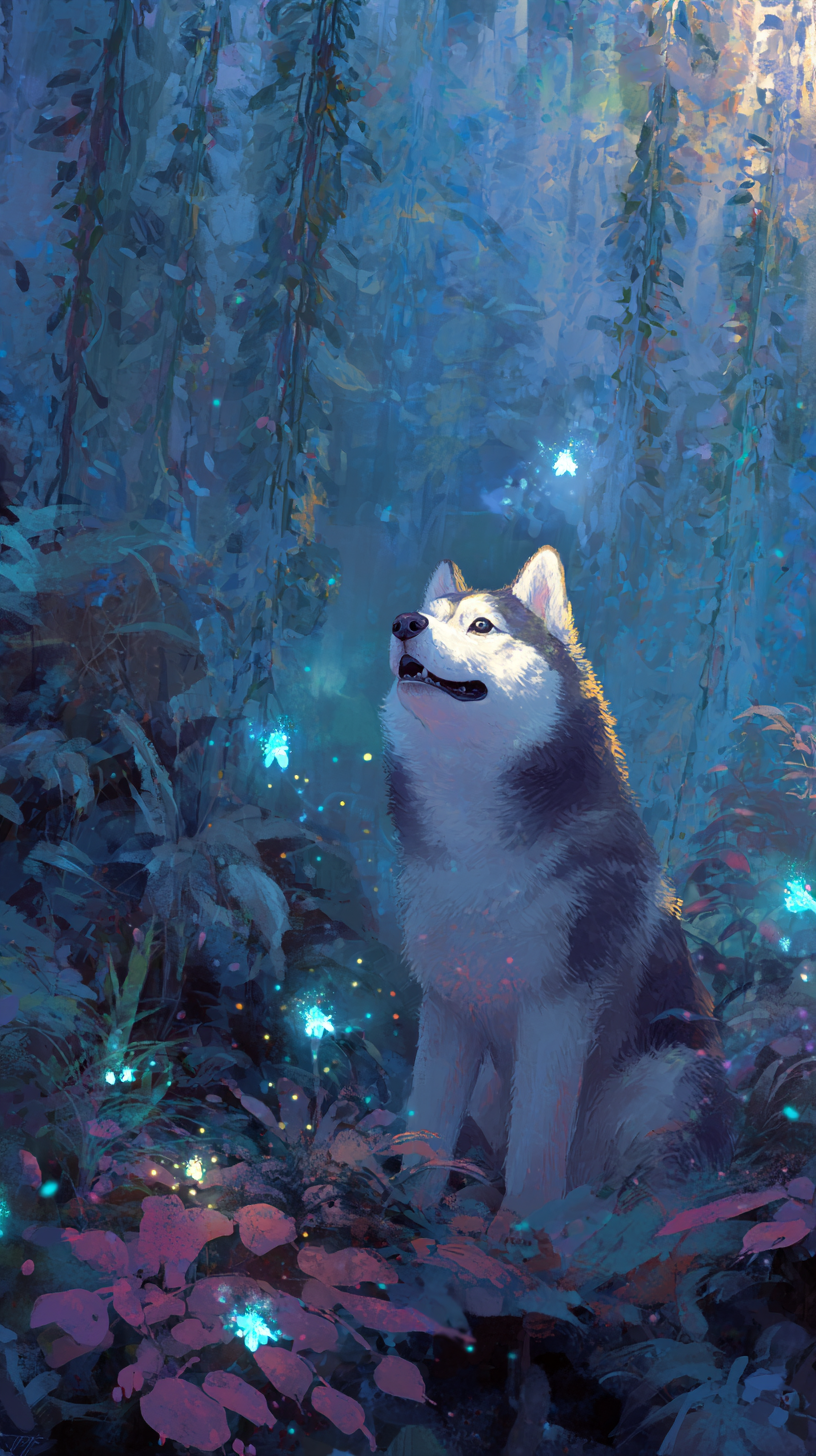 fond d'écran Husky iphone 15 pro max 4k télécharger gratuit