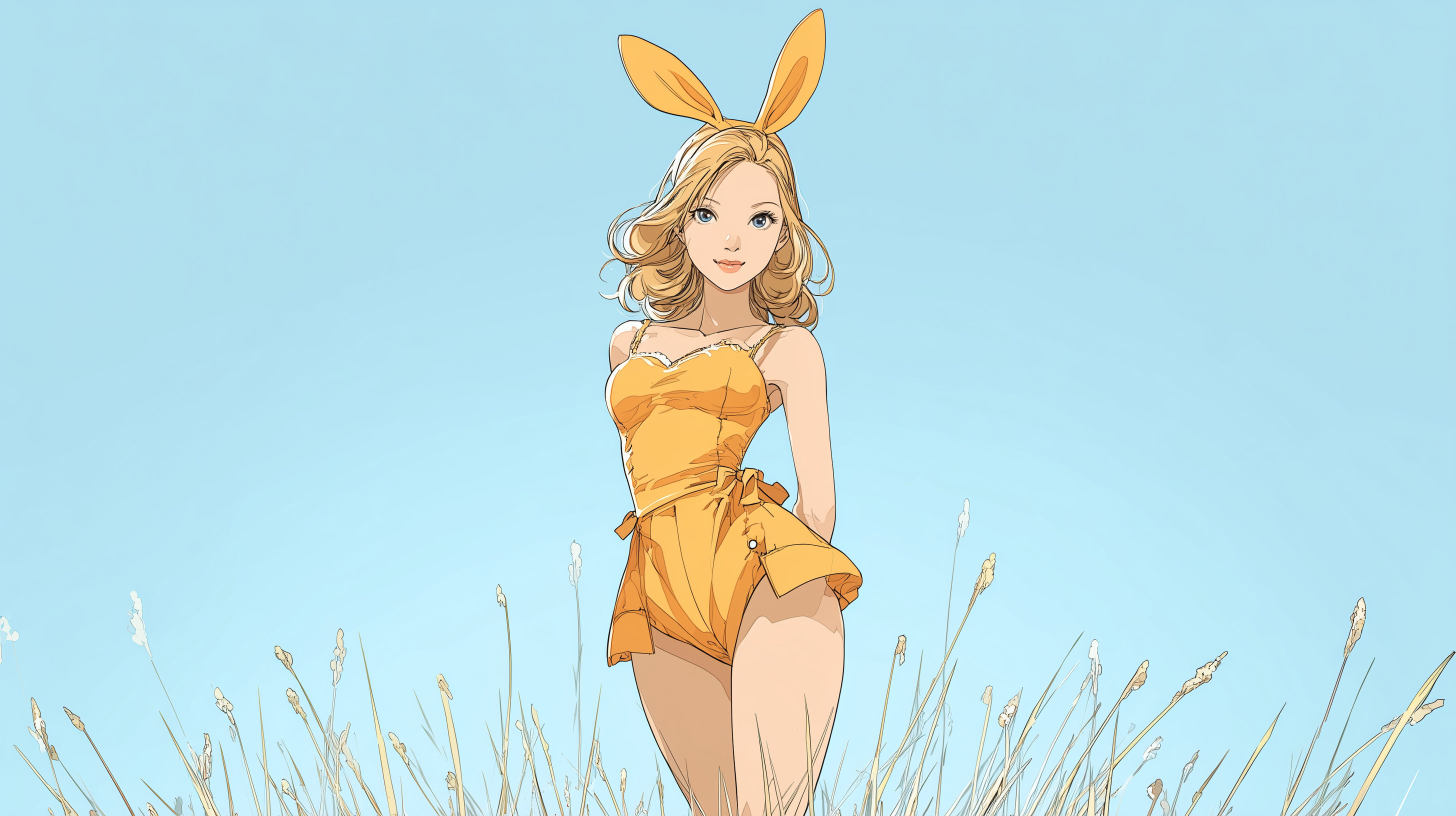 windows fond d'écran fille lapin téléchargement gratuit