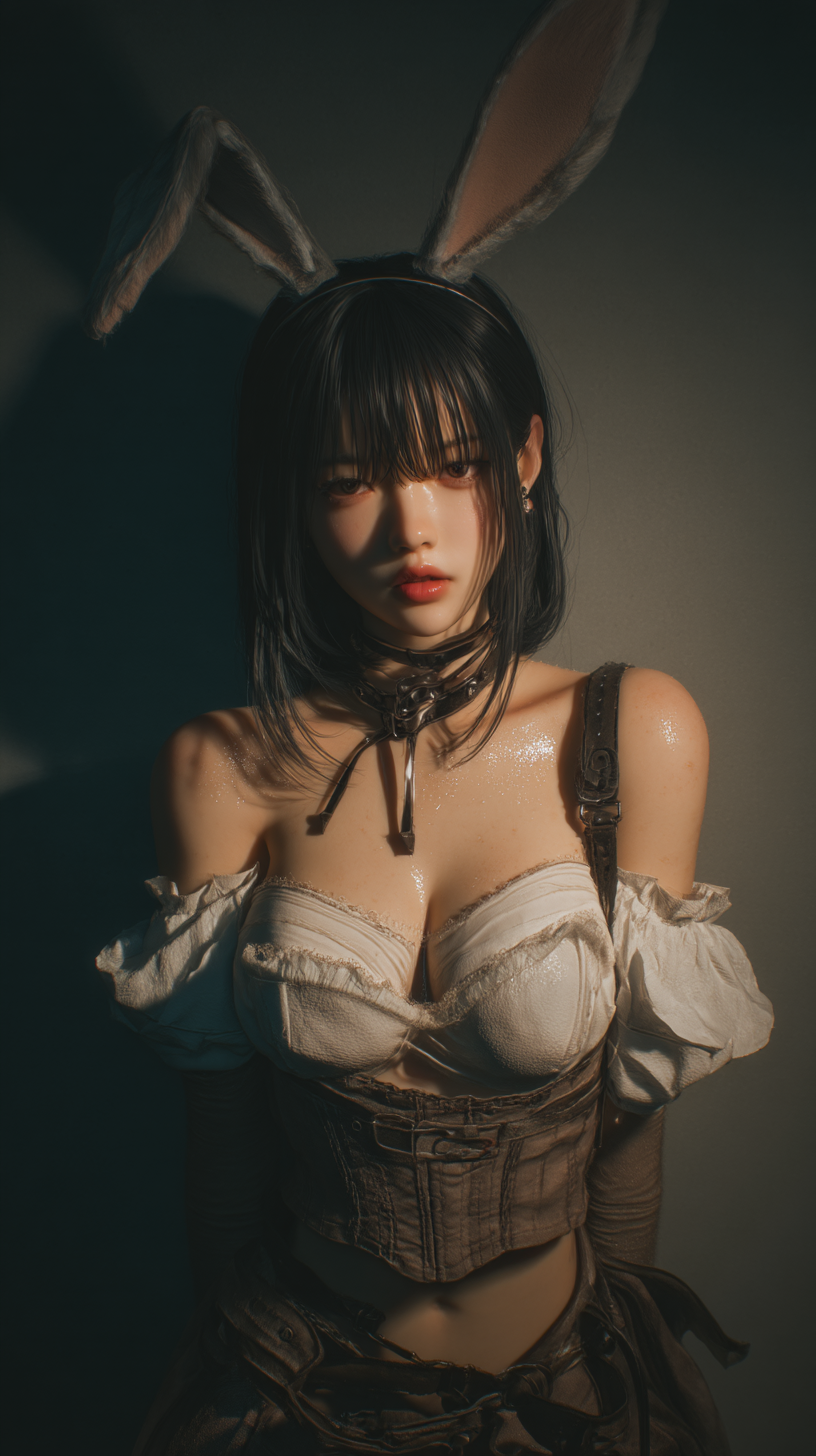 fond d'écran fille lapin iphone ios gratuit