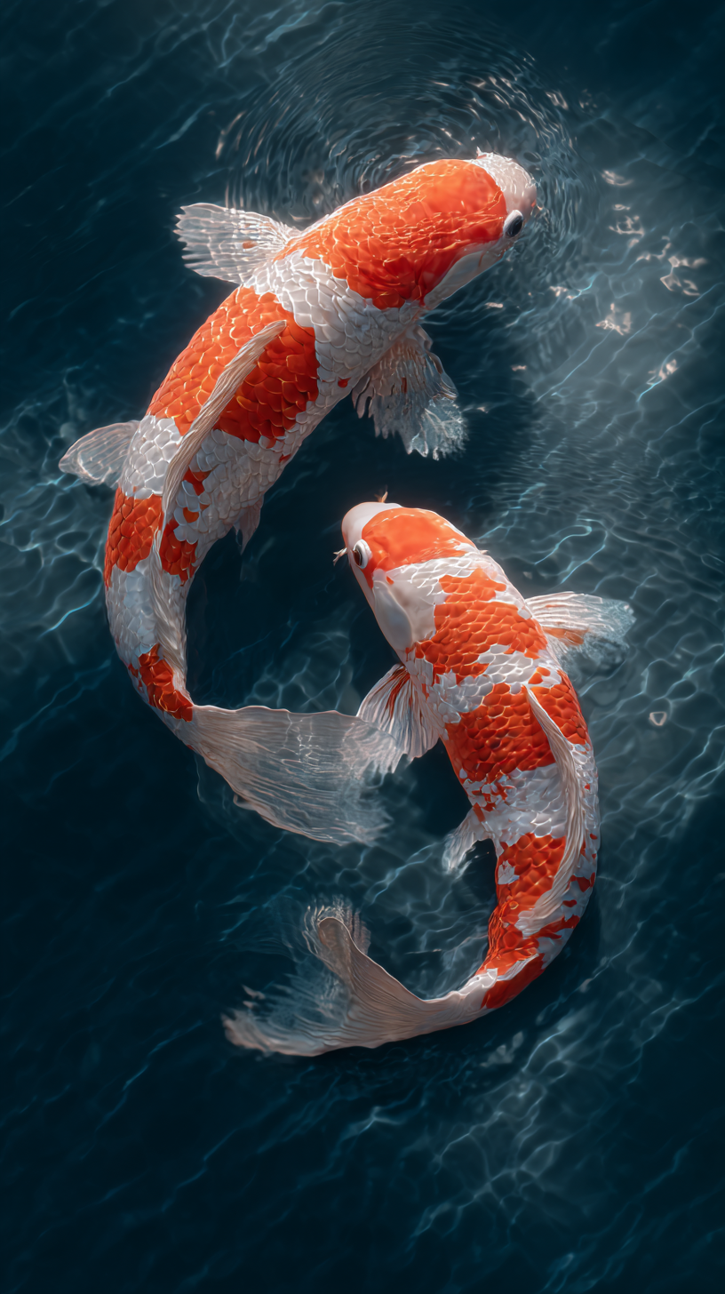 fond d'écran Koï iphone 12 télécharger gratuit