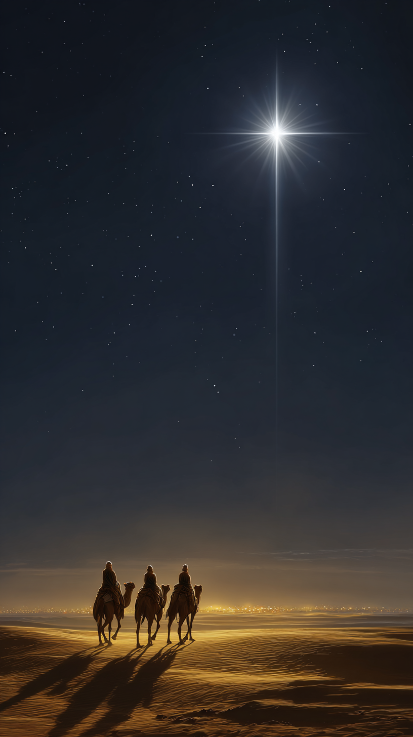 fond d'écran Étoile de Bethléem iphone 16 pro max gratuit