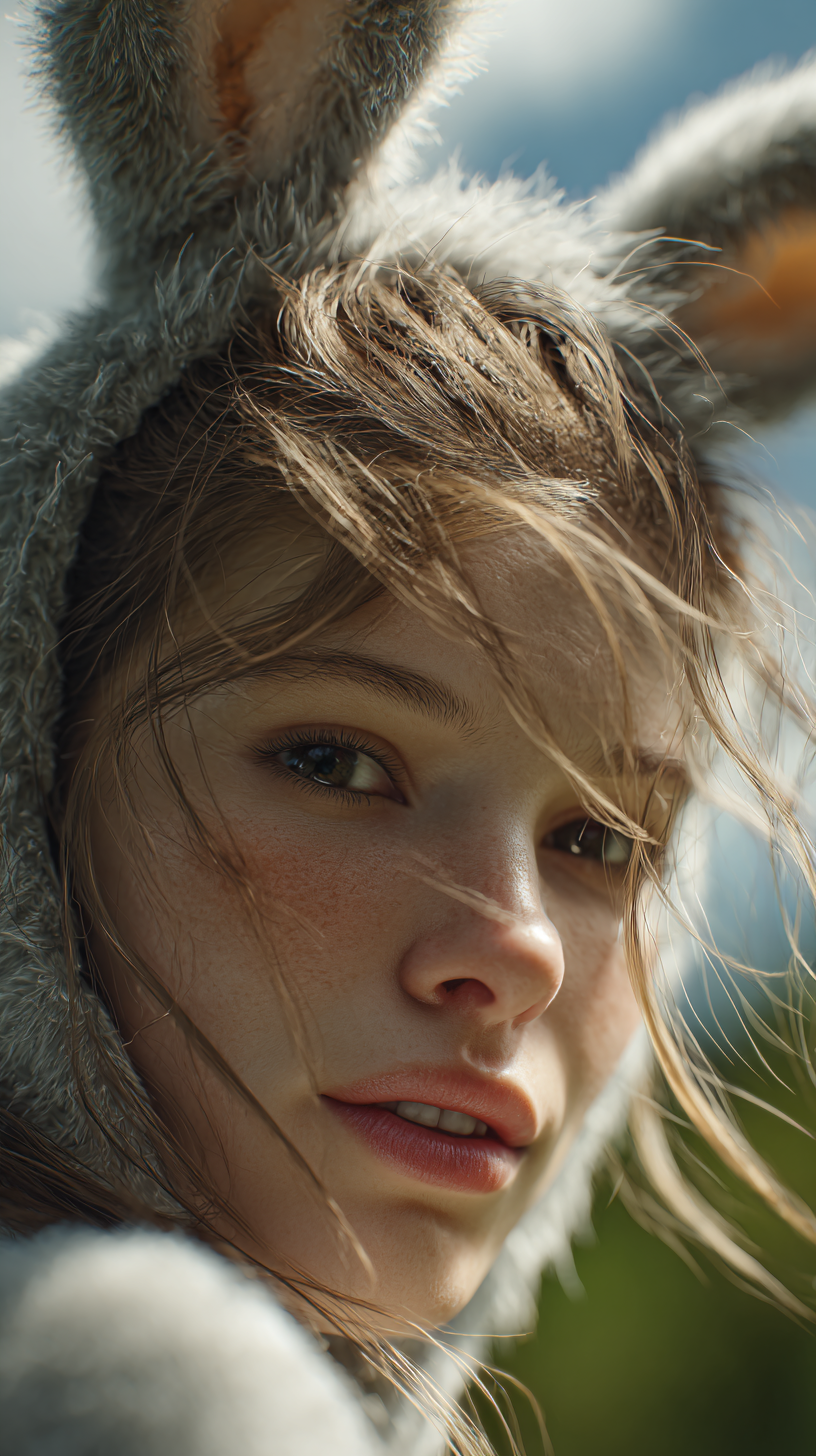 fond d'écran fille lapin téléphone OnePlus gratuit