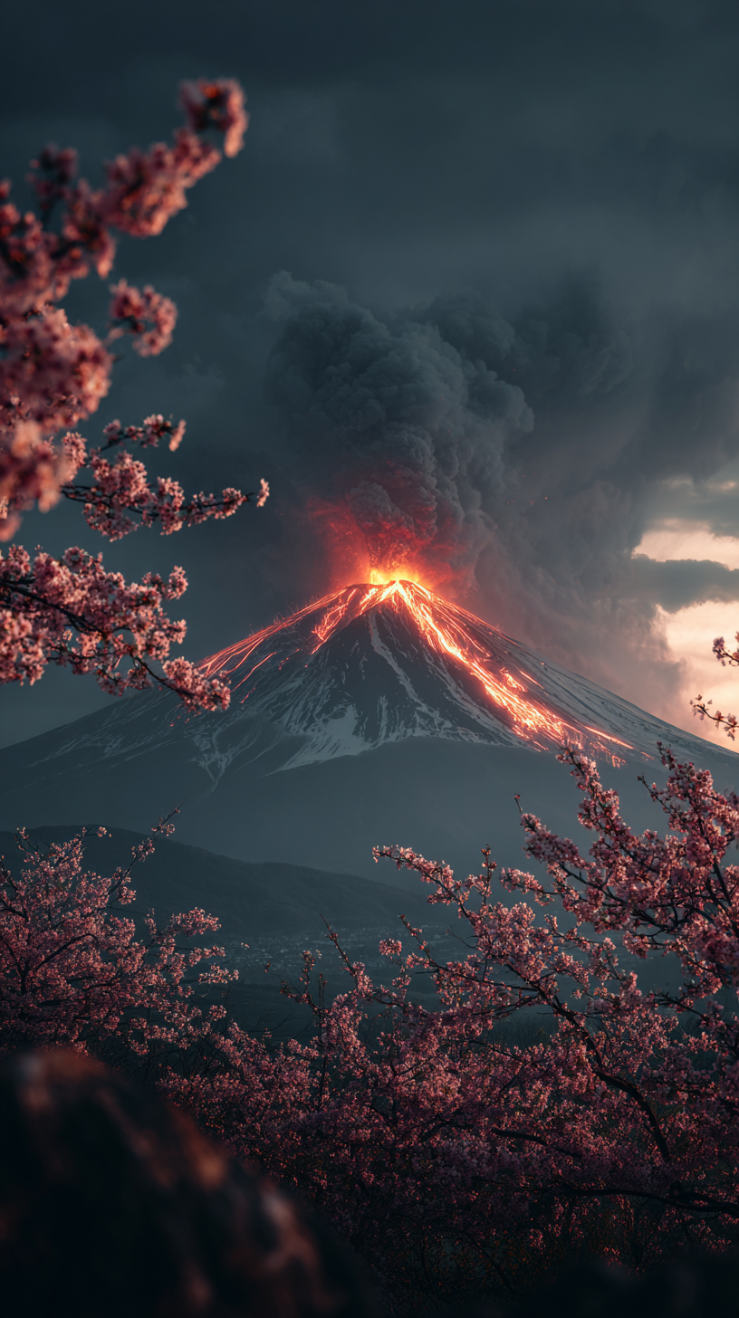 fond d'écran Mont Fuji iphone 15 pro max 4k gratuit