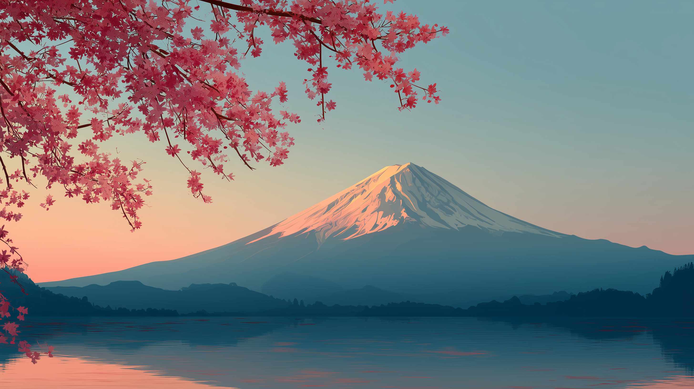 fond d'écran Mont Fuji dell 4k téléchargement gratuit