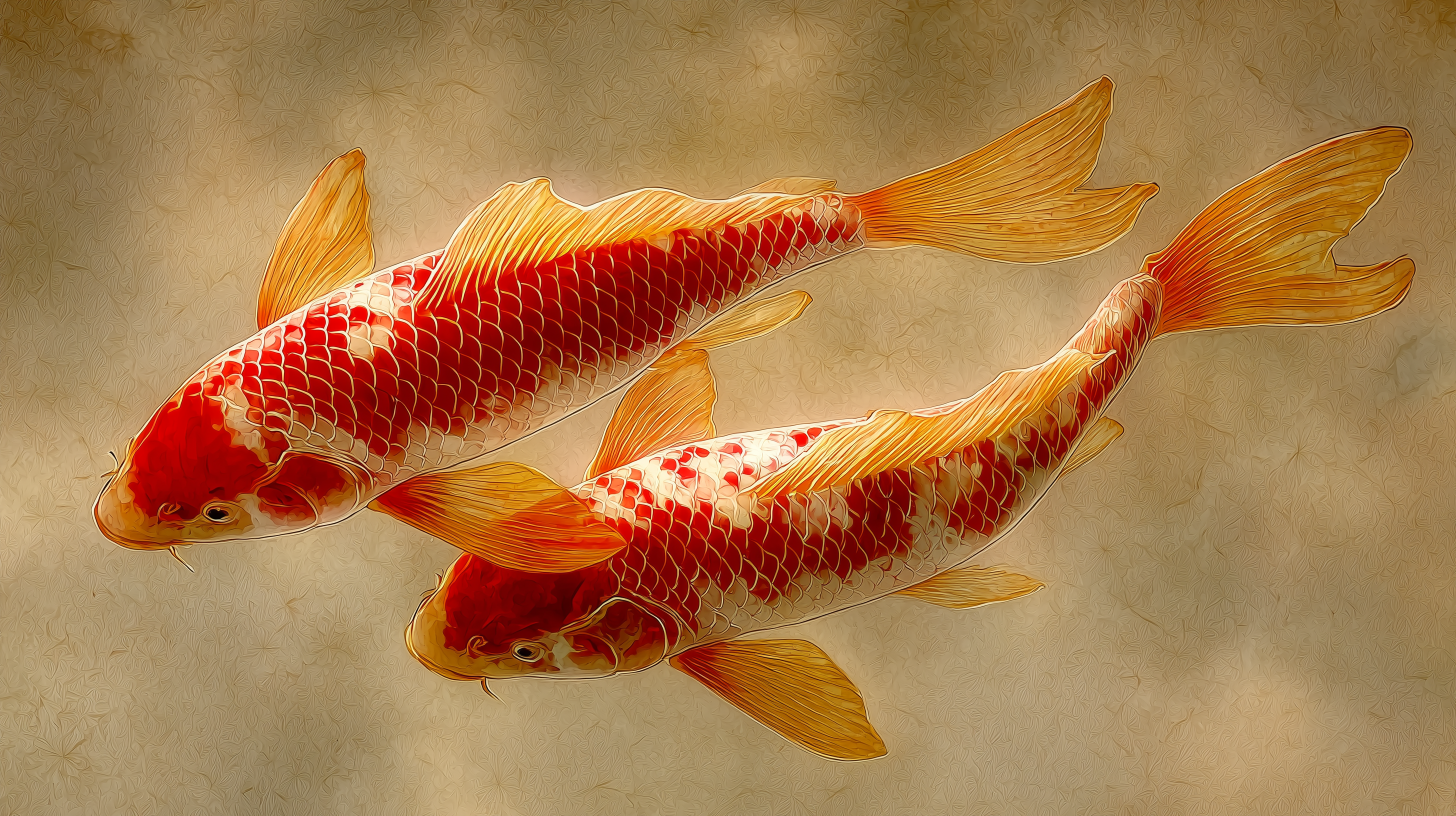 windows 11 fond d'écran Koï téléchargement gratuit