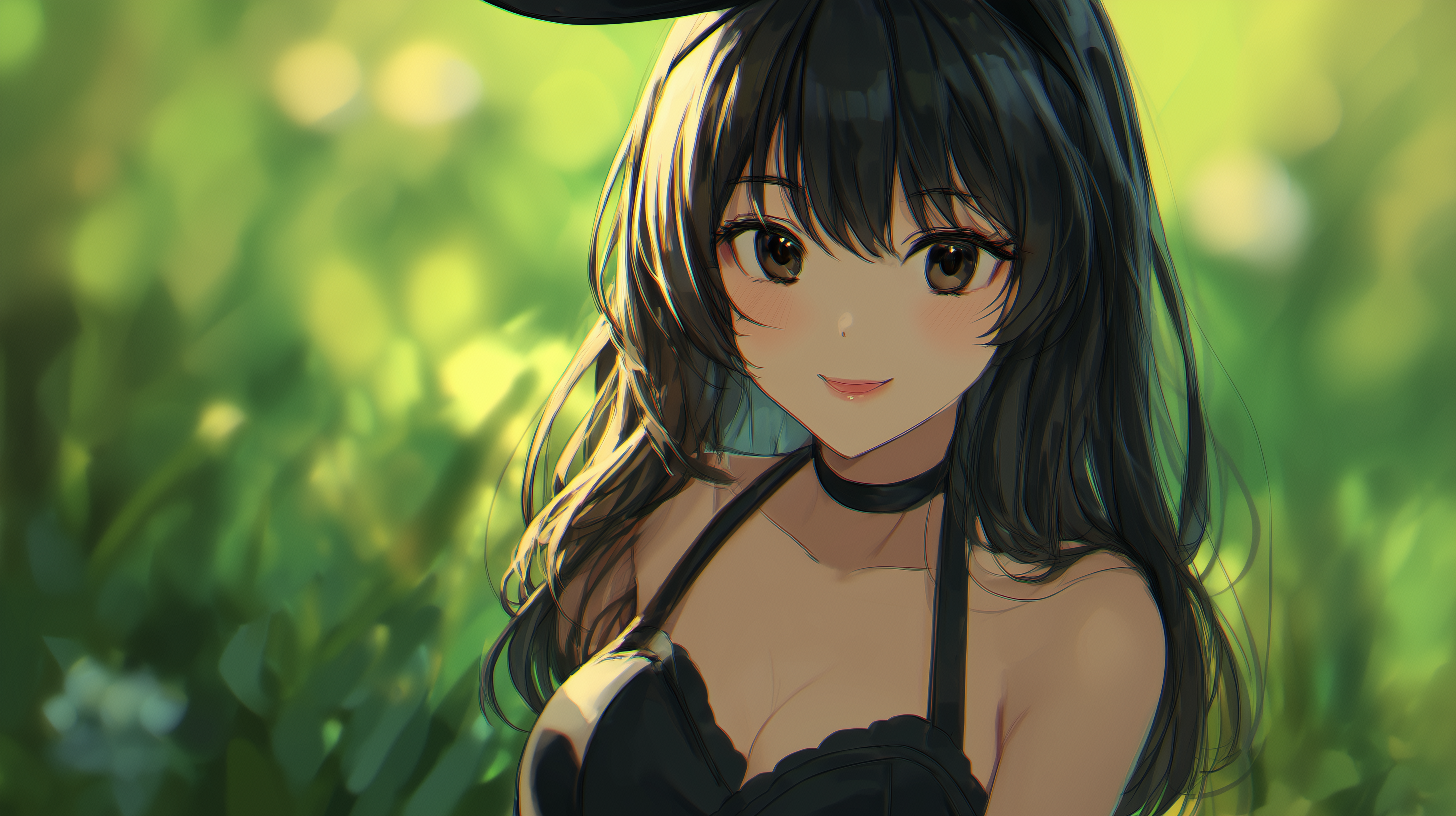 fond d'écran fille lapin pc 2560x1440 téléchargement gratuit