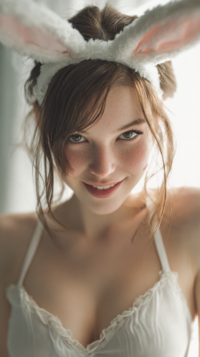 fond d'écran fille lapin iphone 15 pro télécharger gratuit