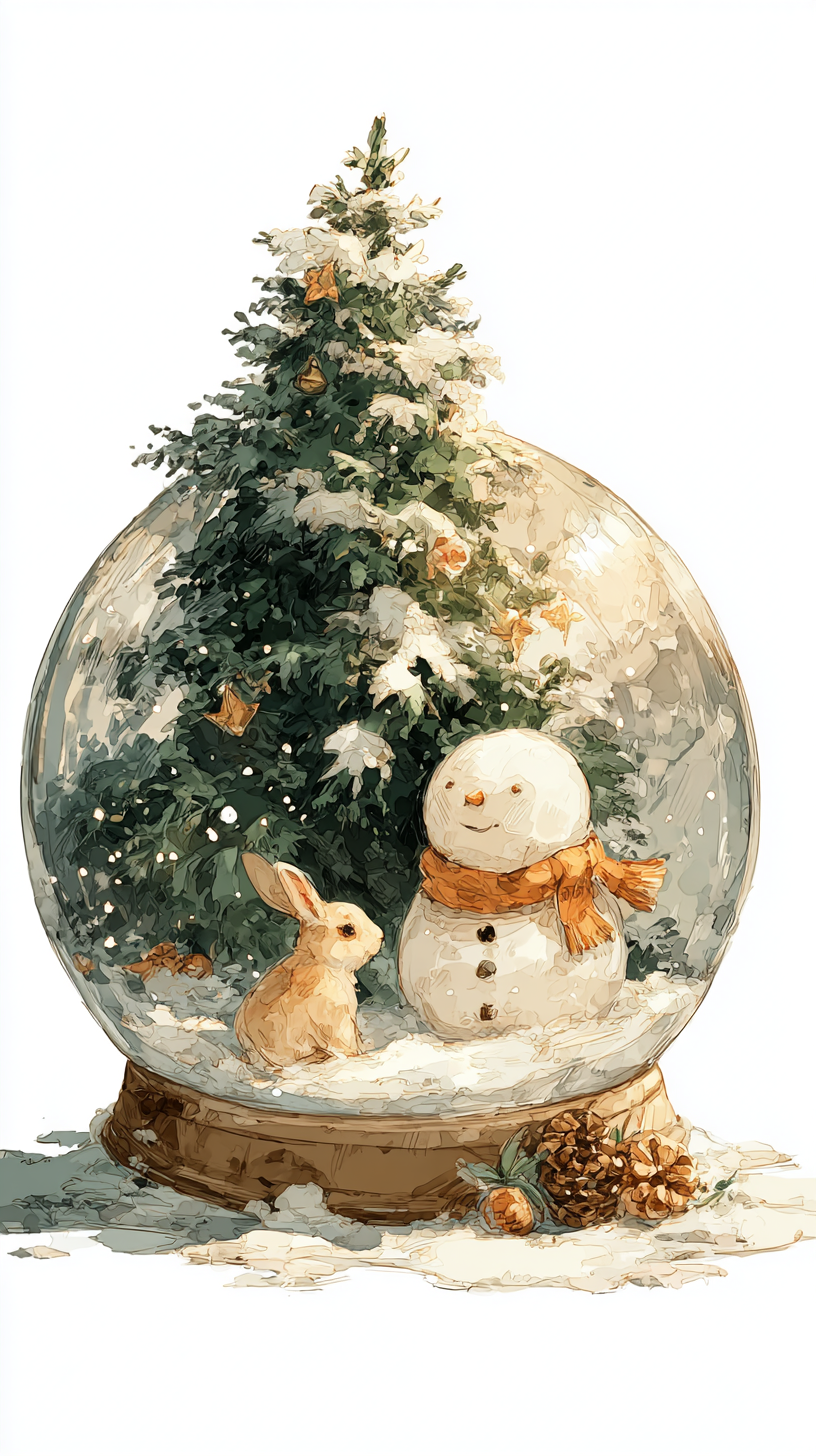 iphone fond d'écran Boule à neige kawaii gratuit