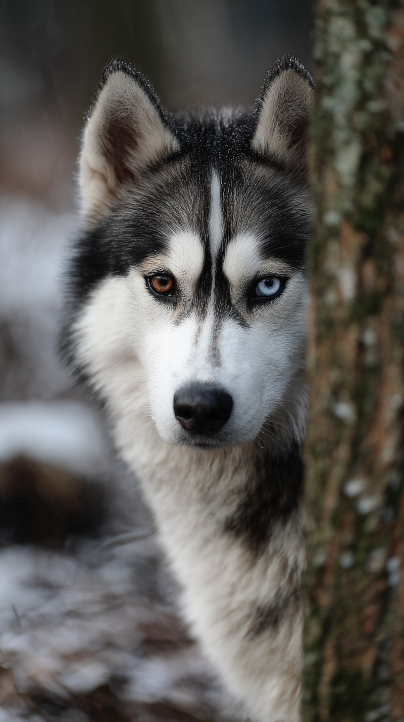 fond d'écran Husky iphone 15 pro max 4k télécharger gratuit