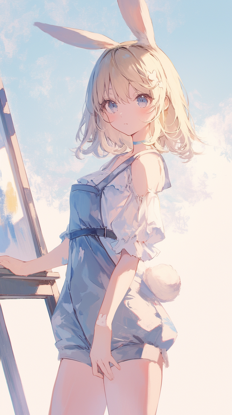 fond d'écran fille lapin iphone télécharger gratuit