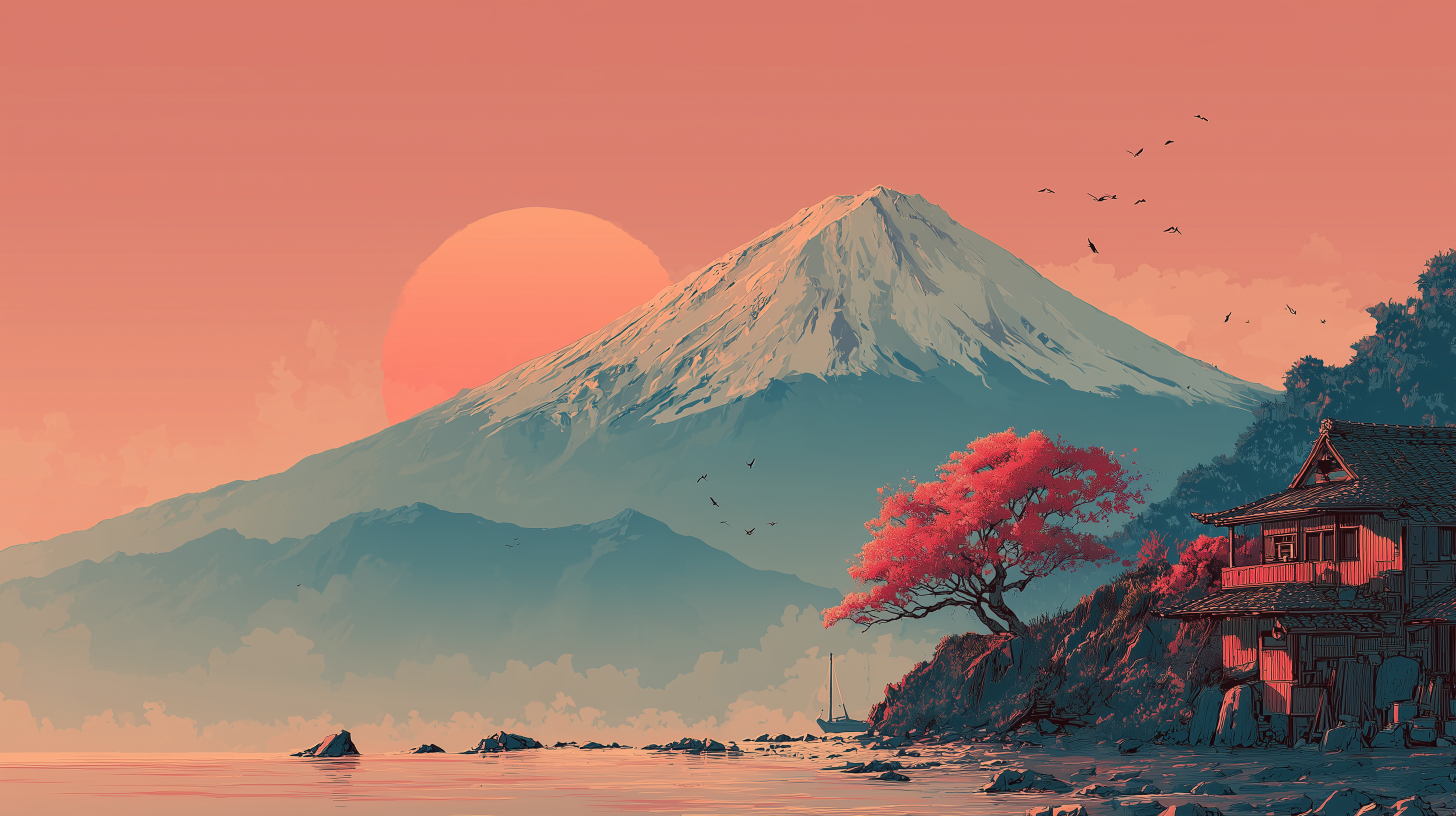 fond d'écran Mont Fuji hd 1920x1080 téléchargement gratuit