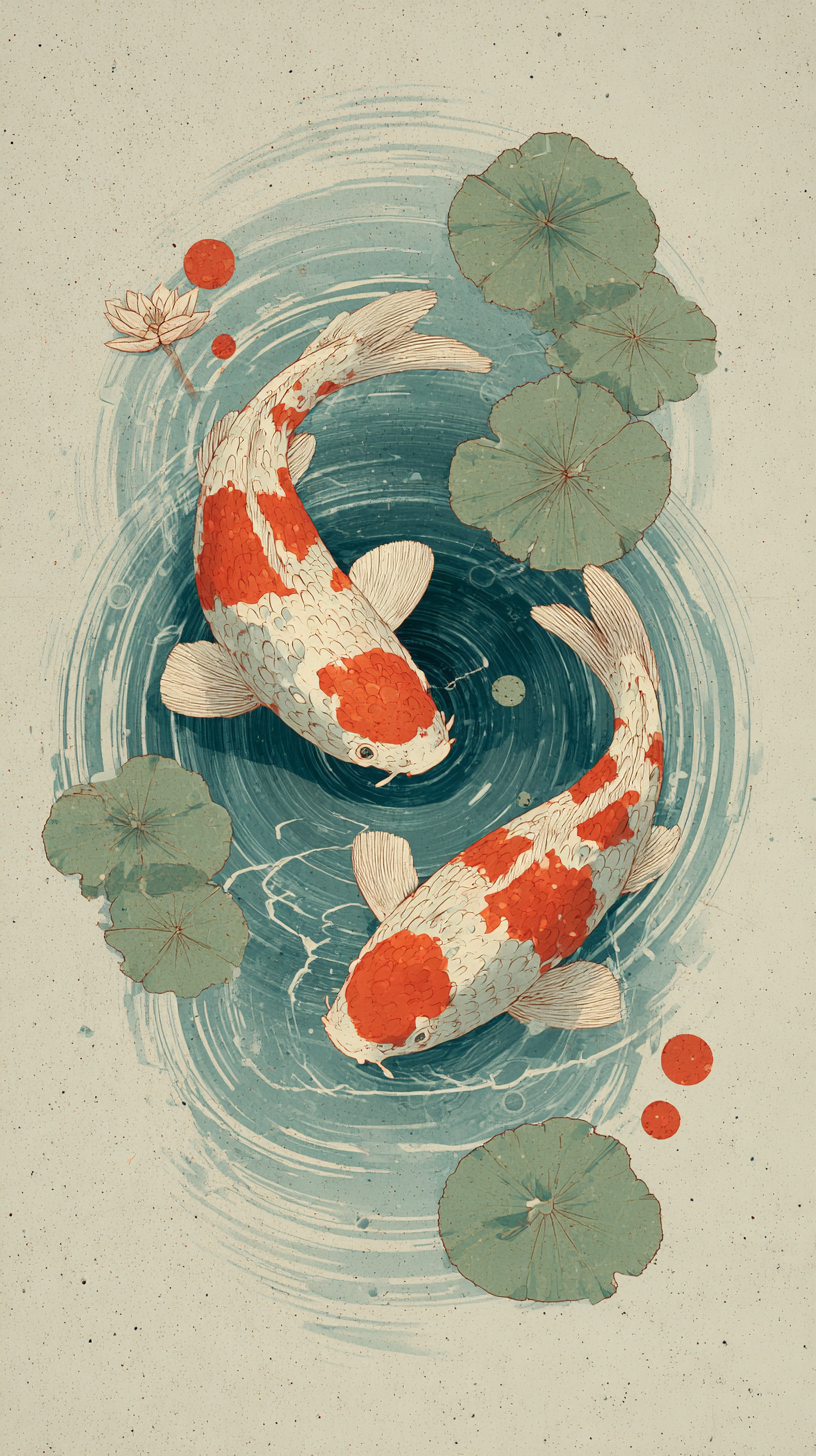 fond d'écran Koï téléphone Oppo gratuit