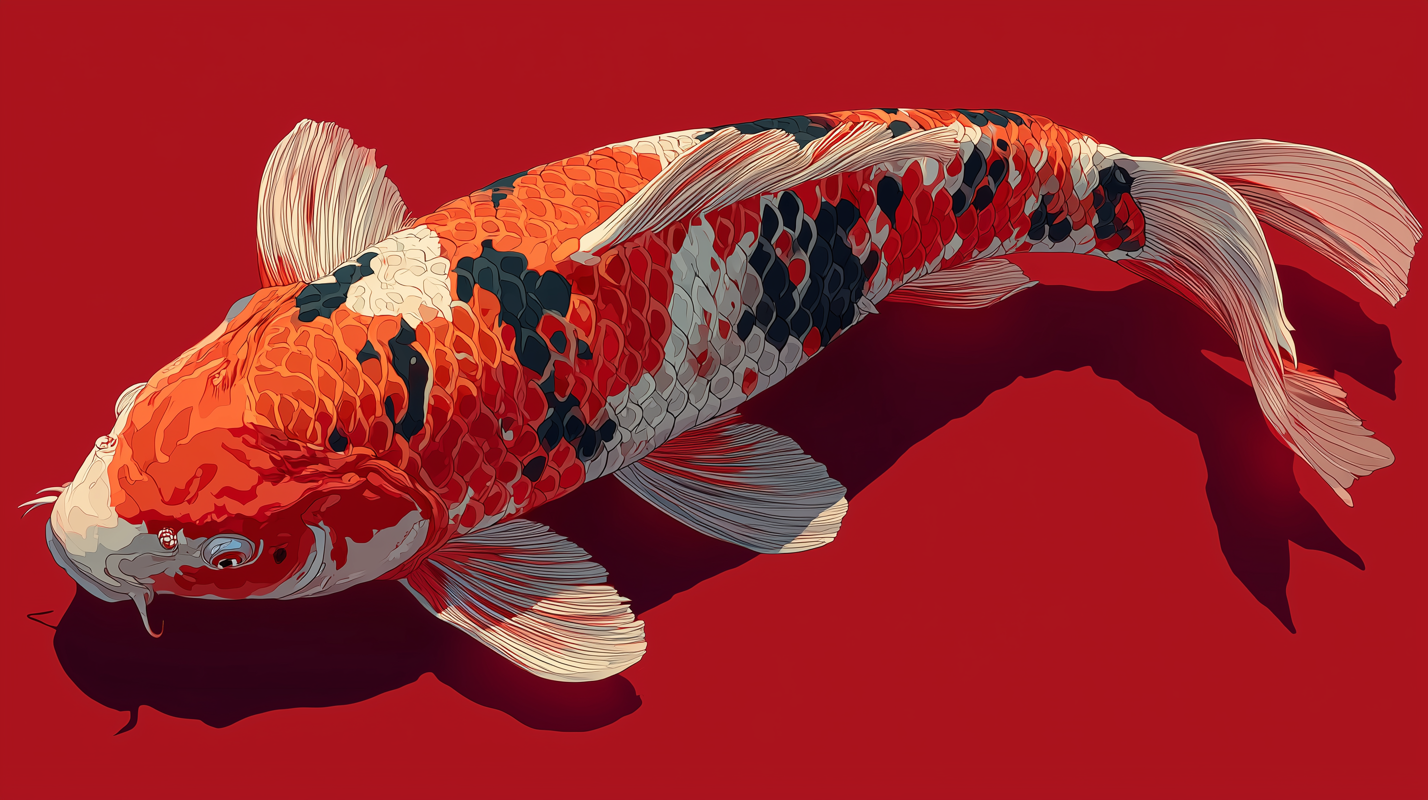 fond d'écran Koï ultrawide 3440x1440 téléchargement gratuit