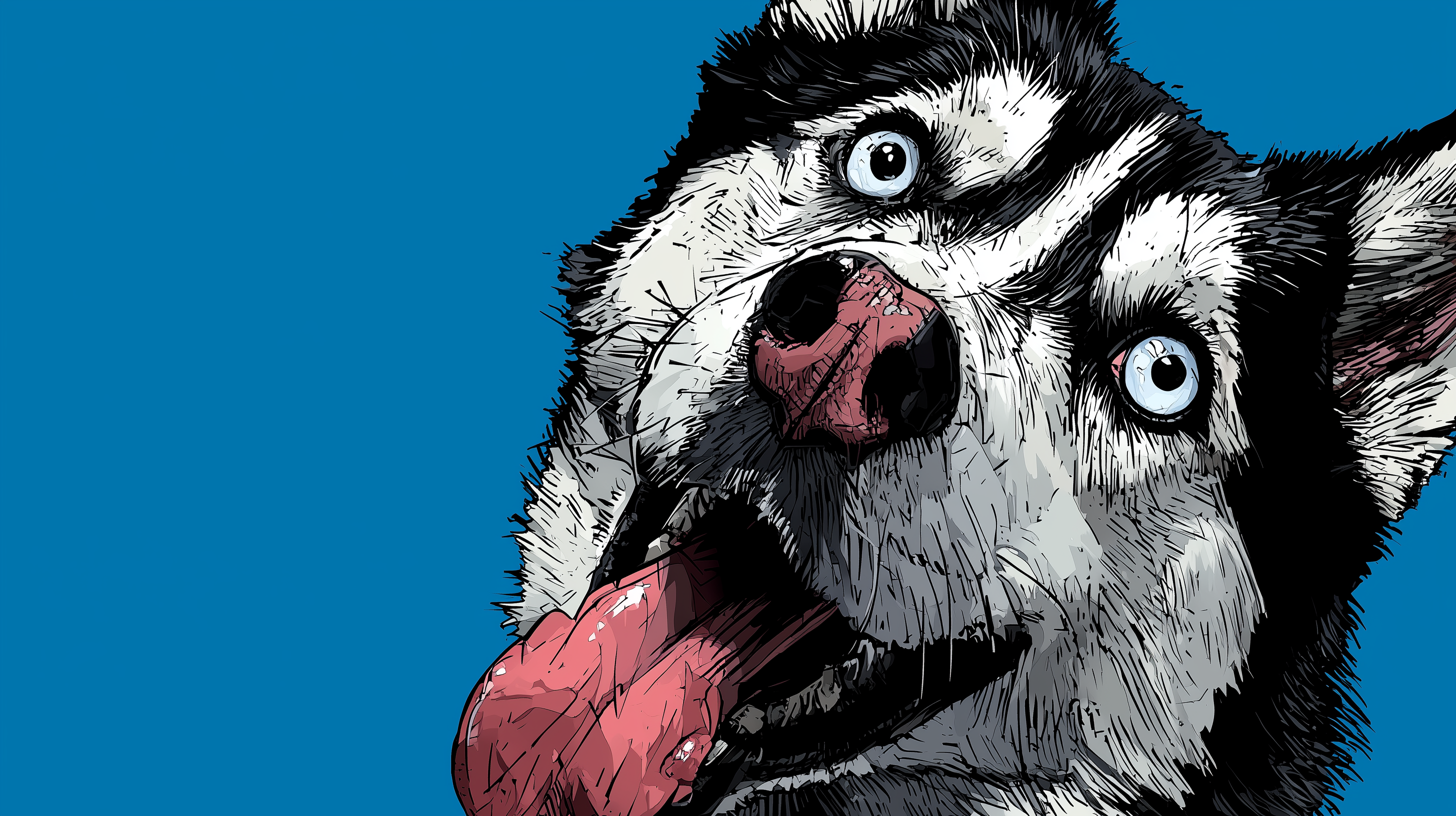 fond d'écran Husky 16:9 4k téléchargement gratuit