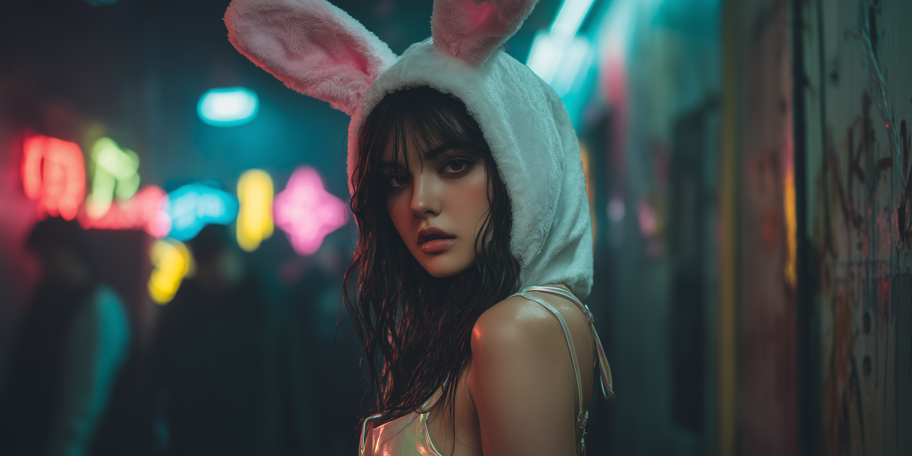 fond d'écran fille lapin pc 2560x1600 téléchargement gratuit