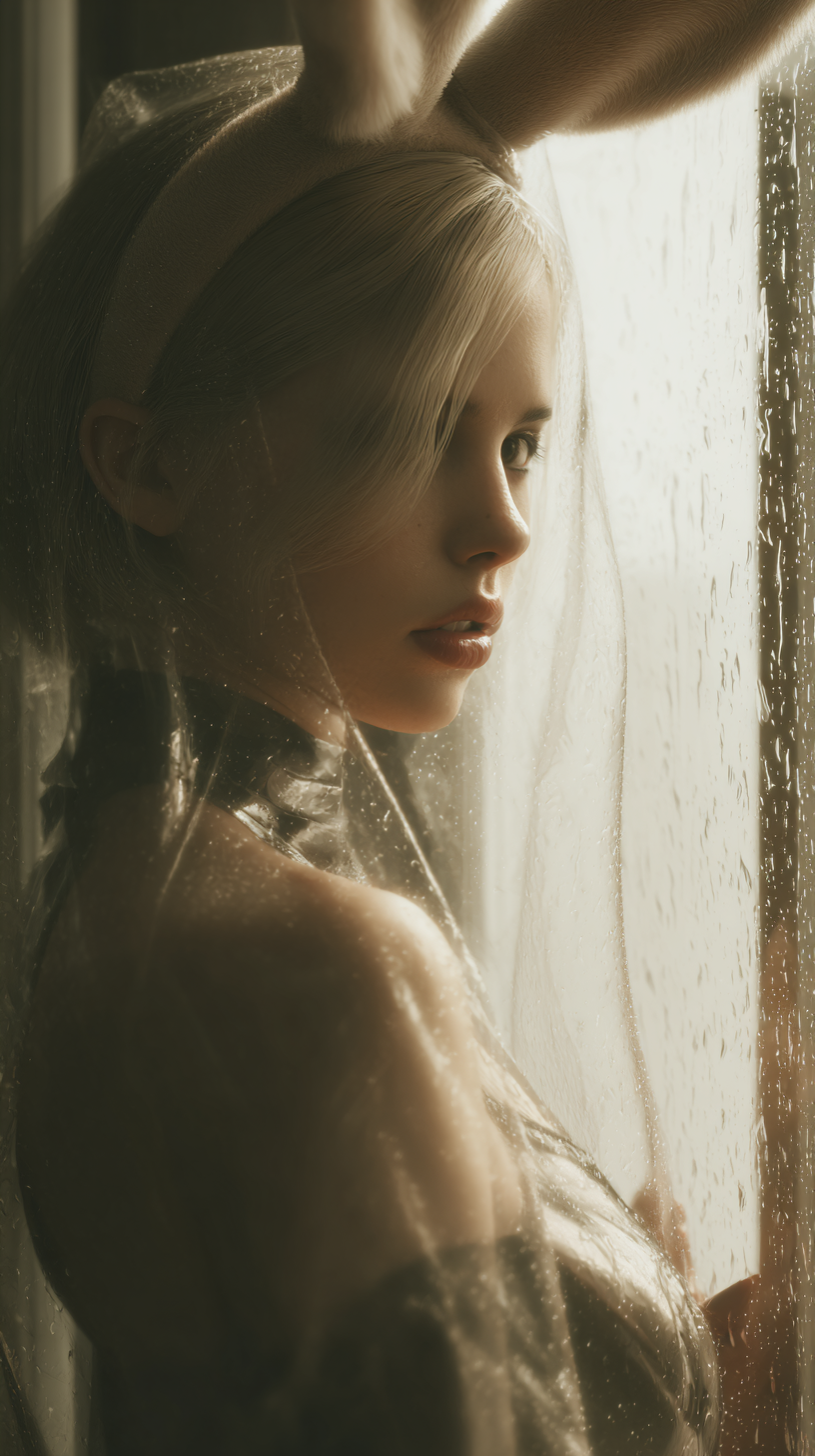 fond d'écran fille lapin iphone 15 pro gratuit